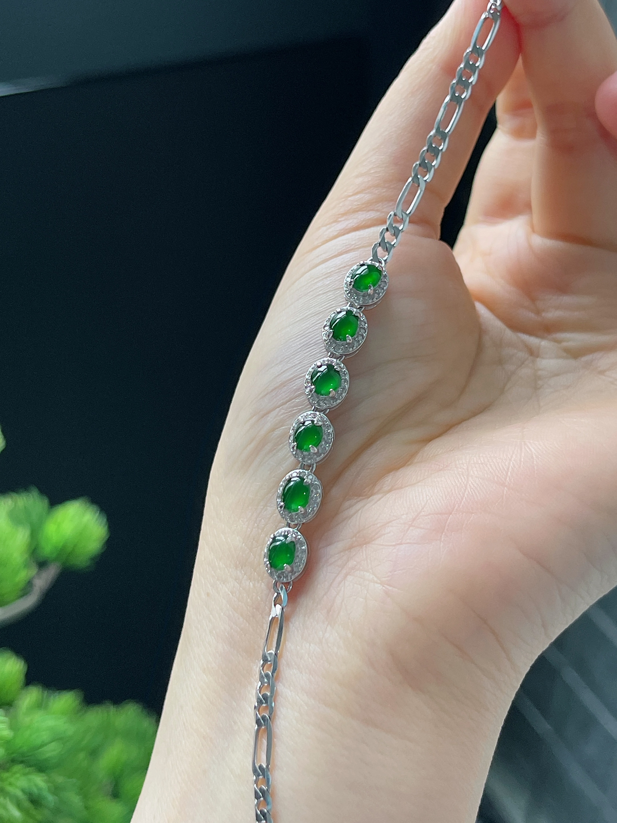 s925银 翡翠手链