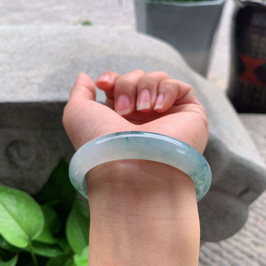 圈口 54.5-12.5-8.3【冰飘花正圈手镯】正圈54 58可戴