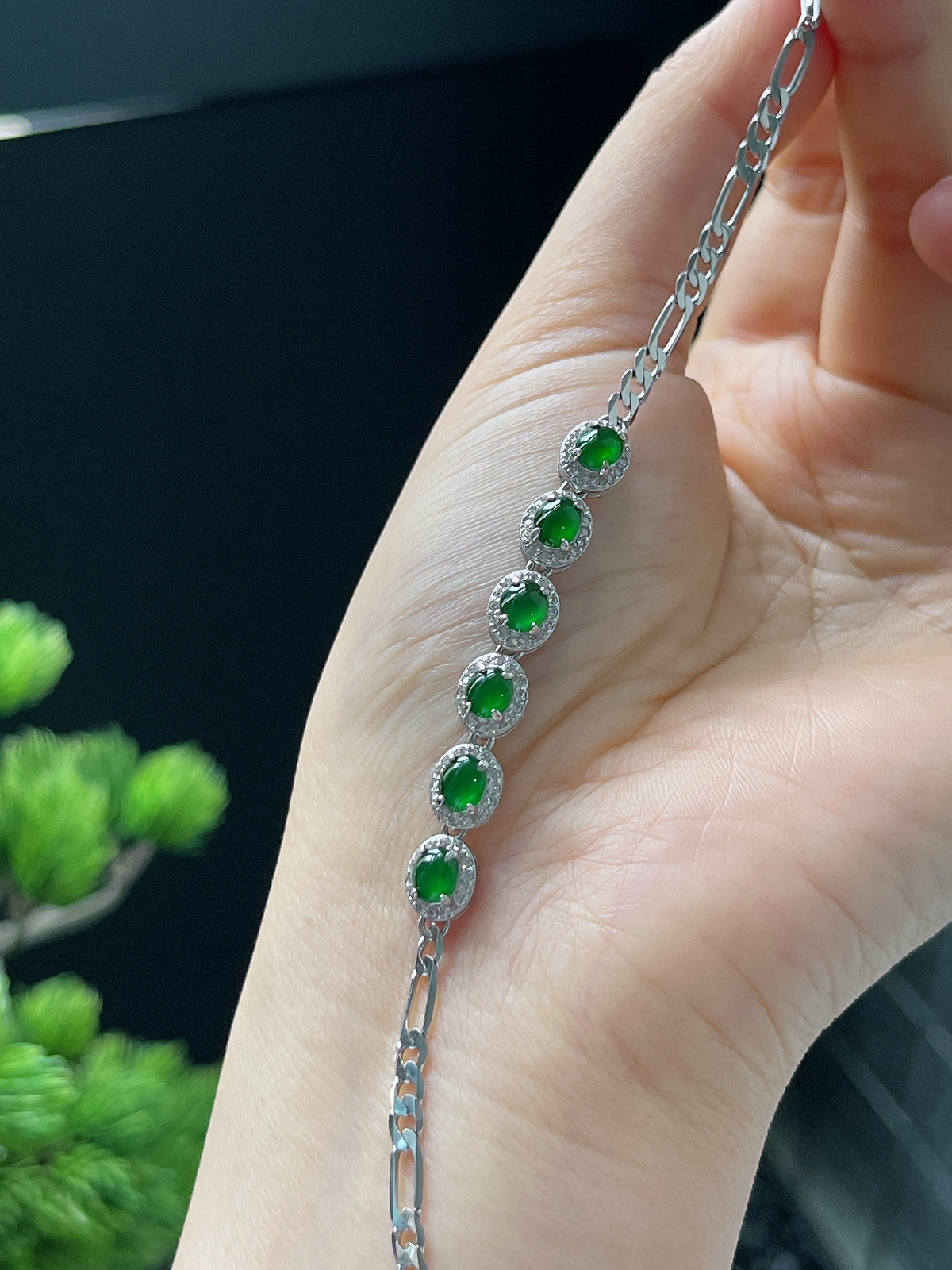 s925银 翡翠手链