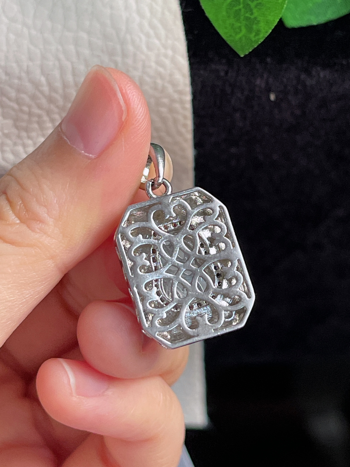 s925银 翡翠冰糯种绿色葫芦挂件