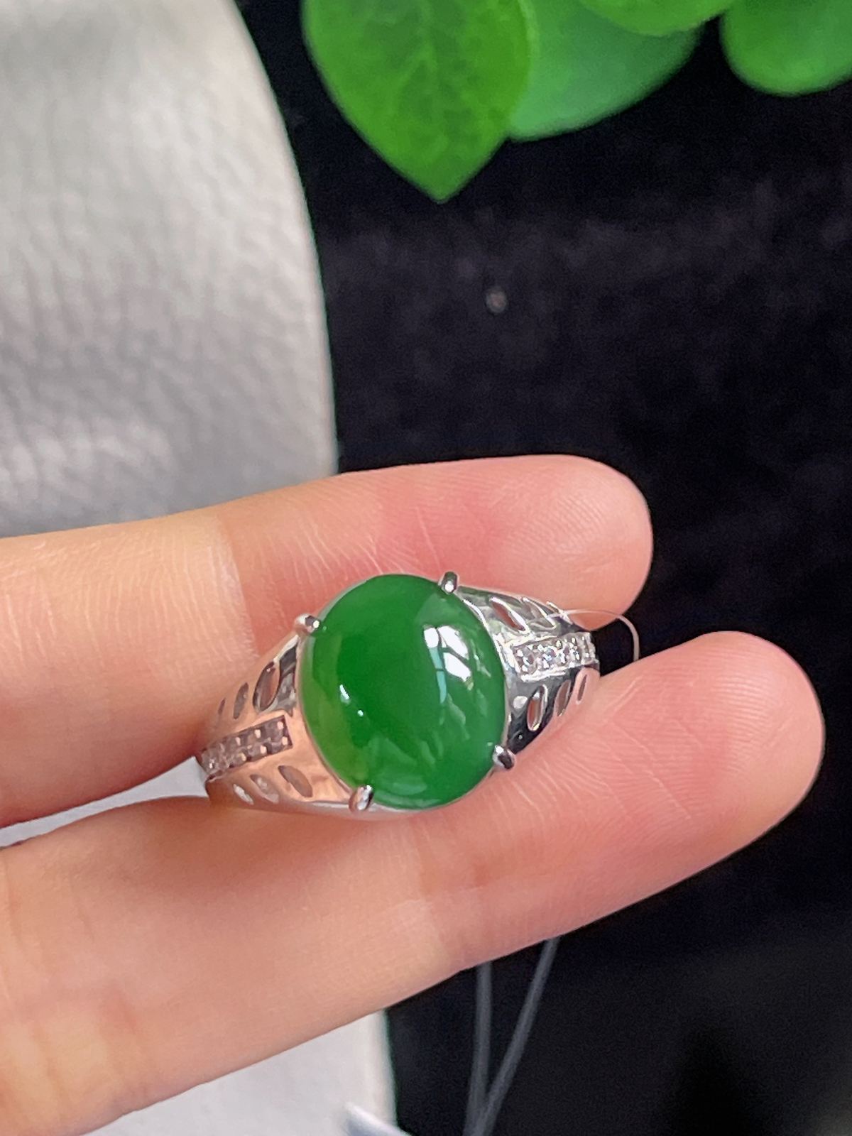 s925银 翡翠戒指