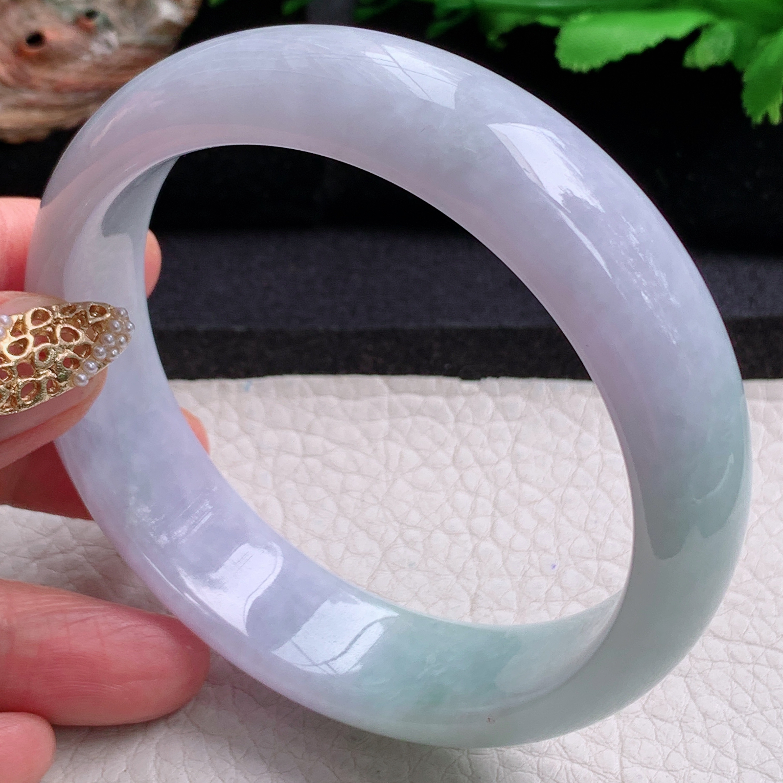 js大圈口62*17.6*8.2轮胎镯 天然缅甸翡翠a货手镯春带彩正圈玉镯子