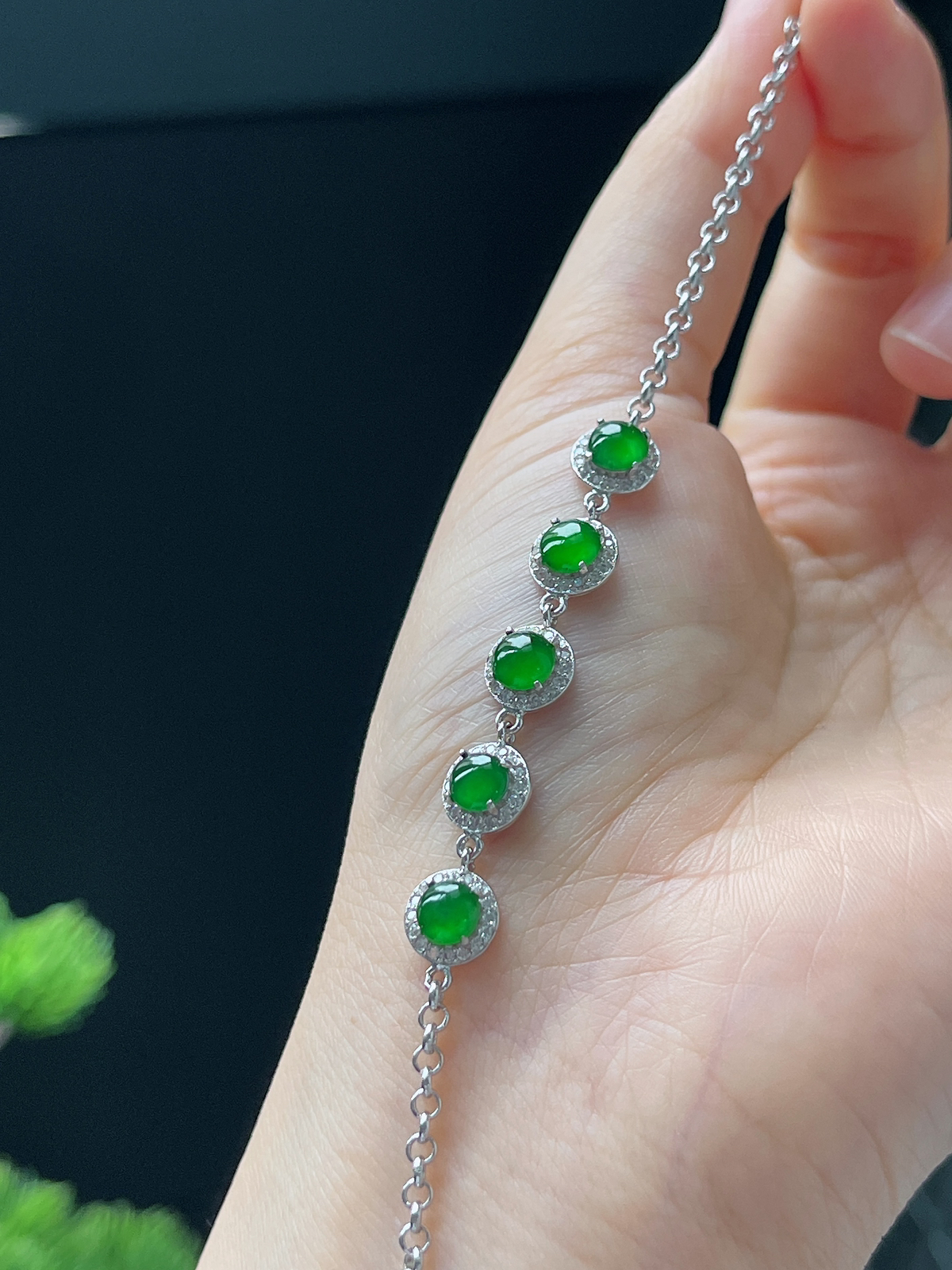 s925银 翡翠手链