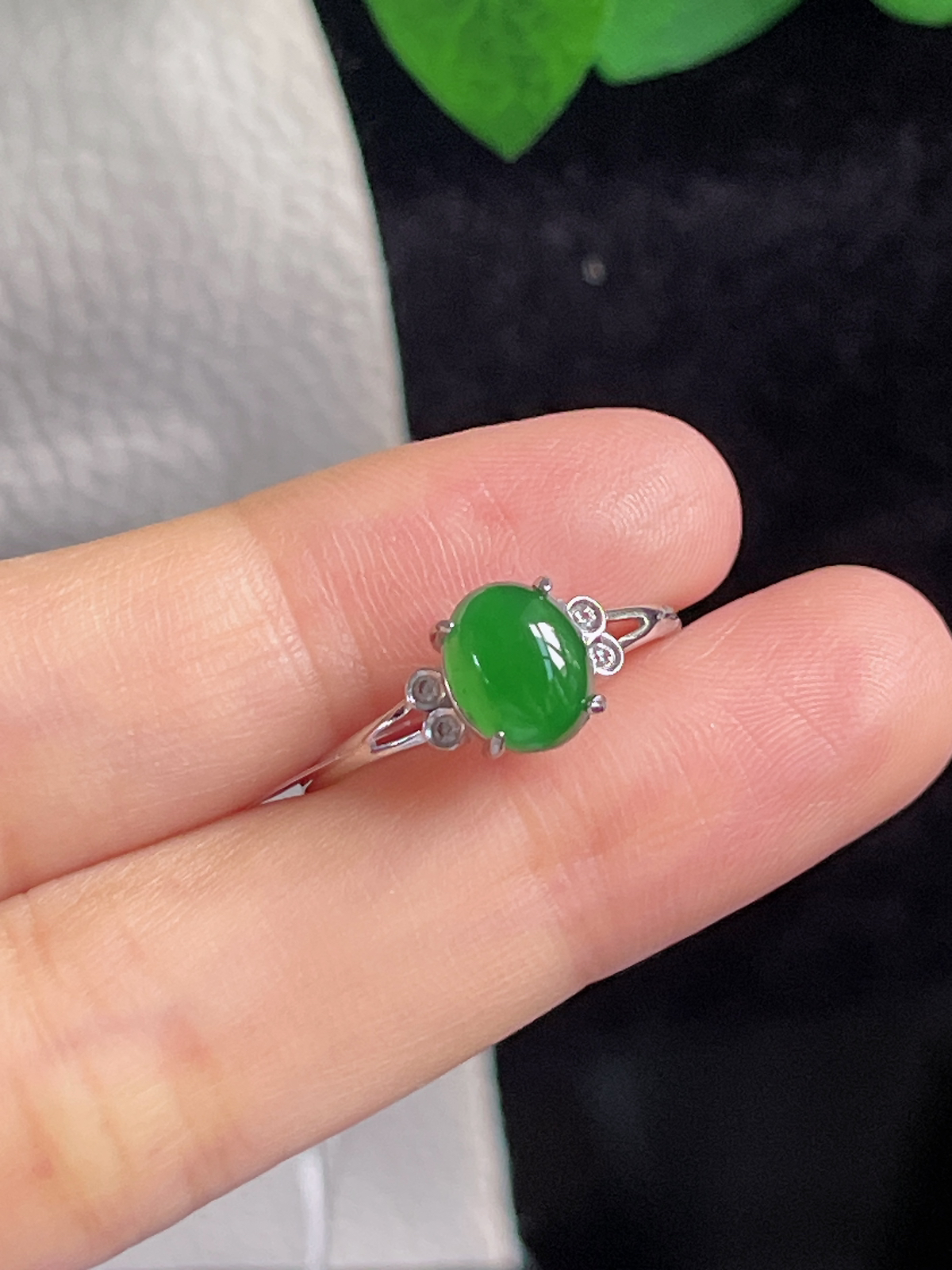 s925银 翡翠戒指