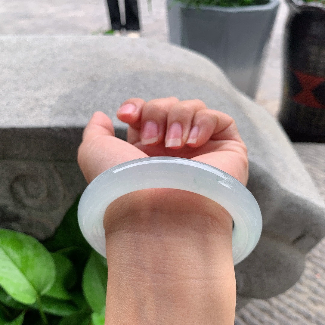 圈口57.8-11.7 【冰种晴圆条手镯】圆条57 58可戴