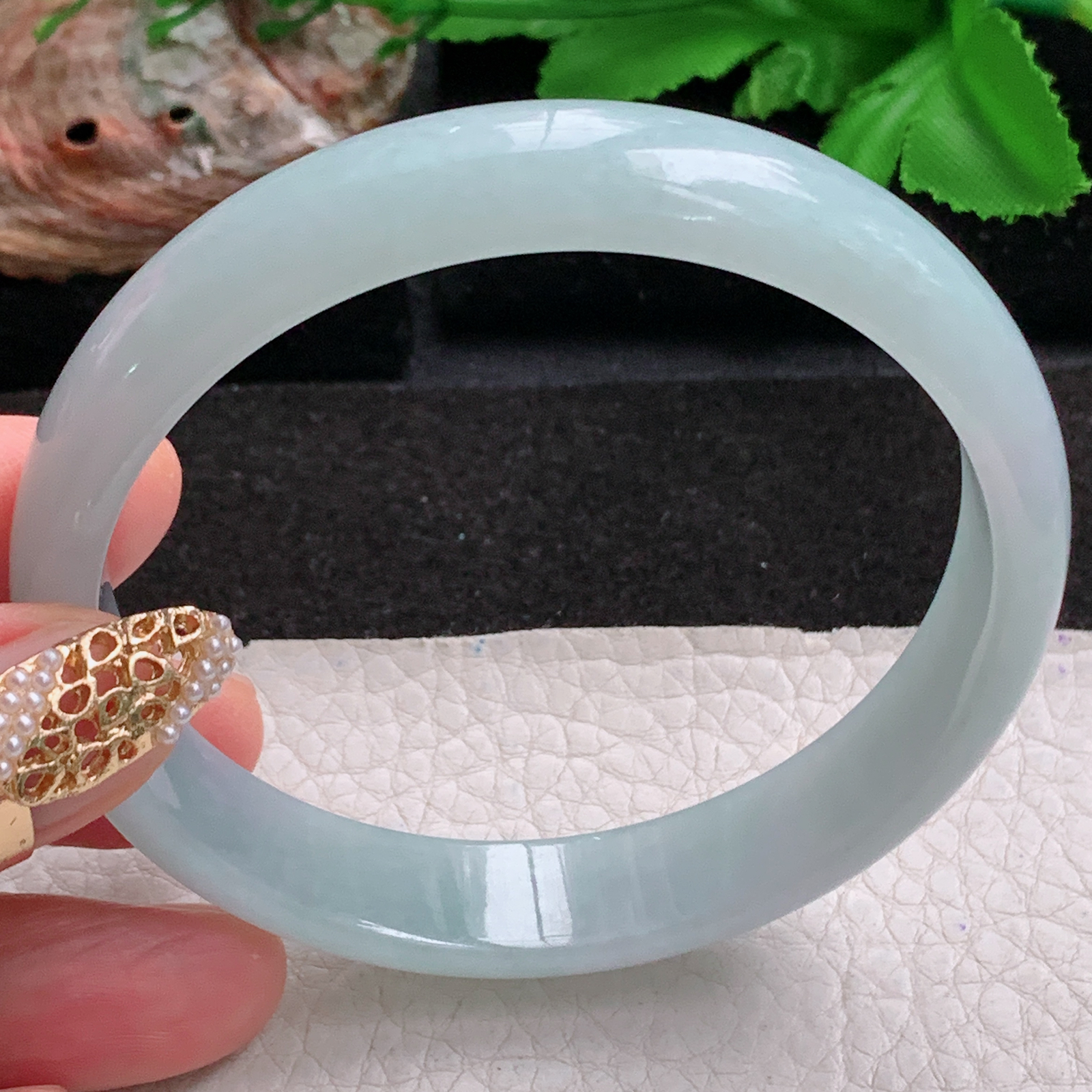 ee大圈口61*12.5*6.3平安镯 天然缅甸翡翠a货手镯冰晴正圈玉镯子