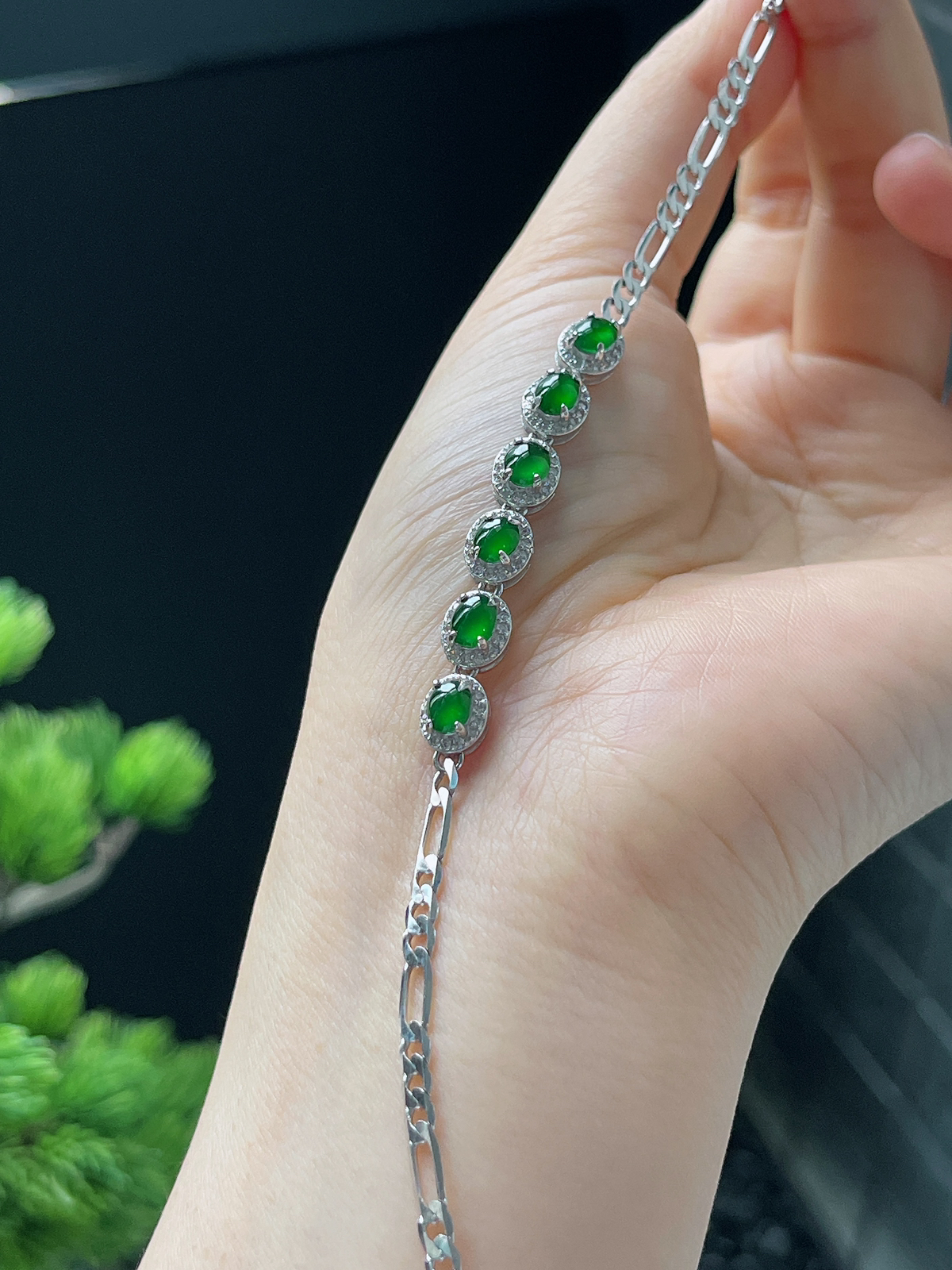 s925银 翡翠手链