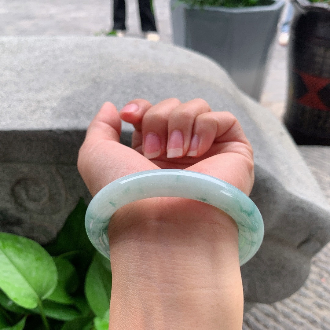 圈口56.4-10.6 【飘花圆条手镯】圆条56 57可戴