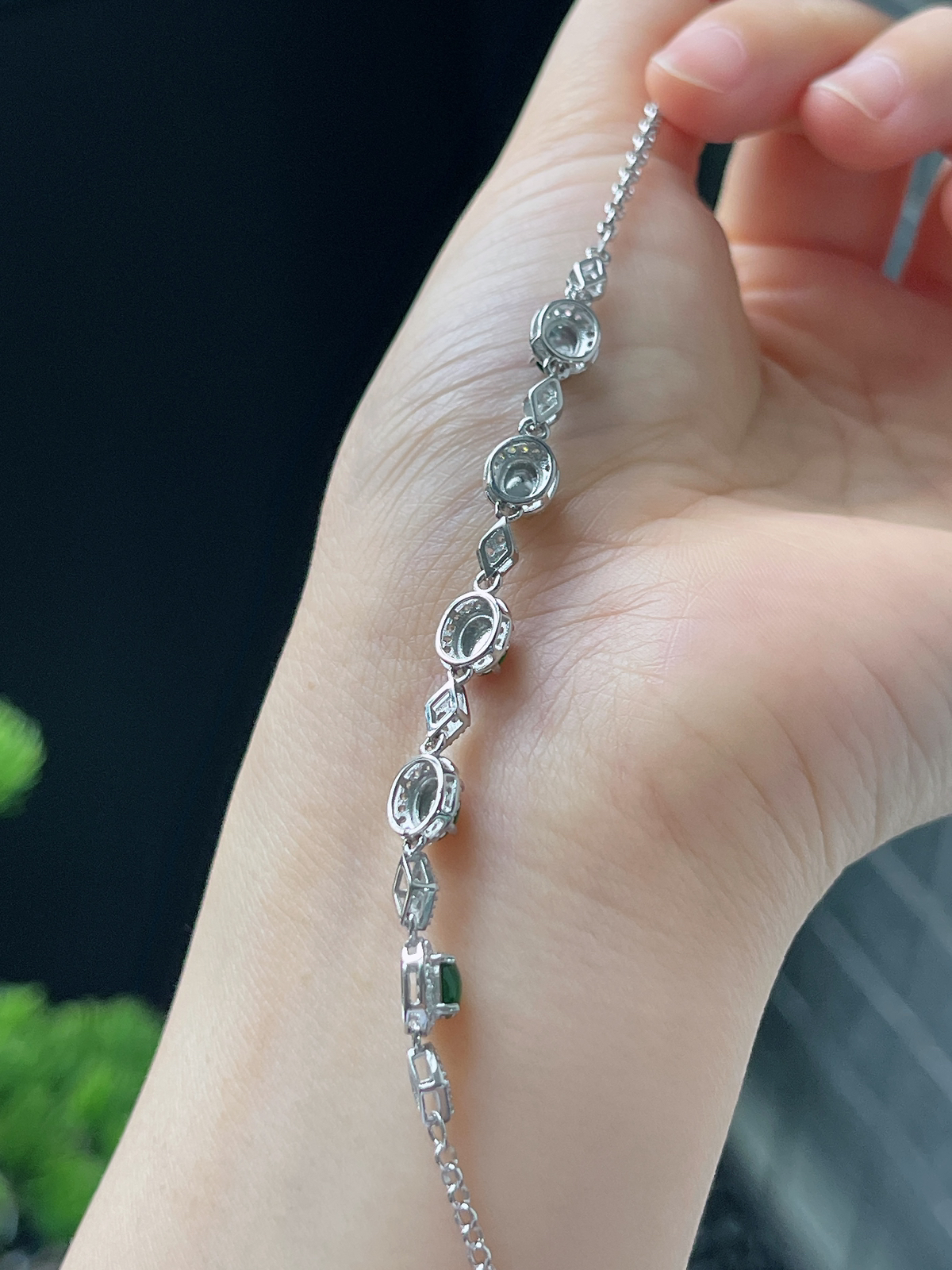 s925银 翡翠手链