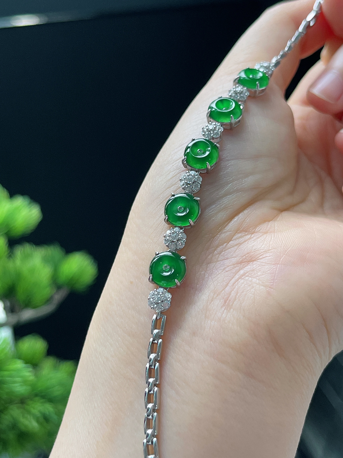s925银 翡翠手链