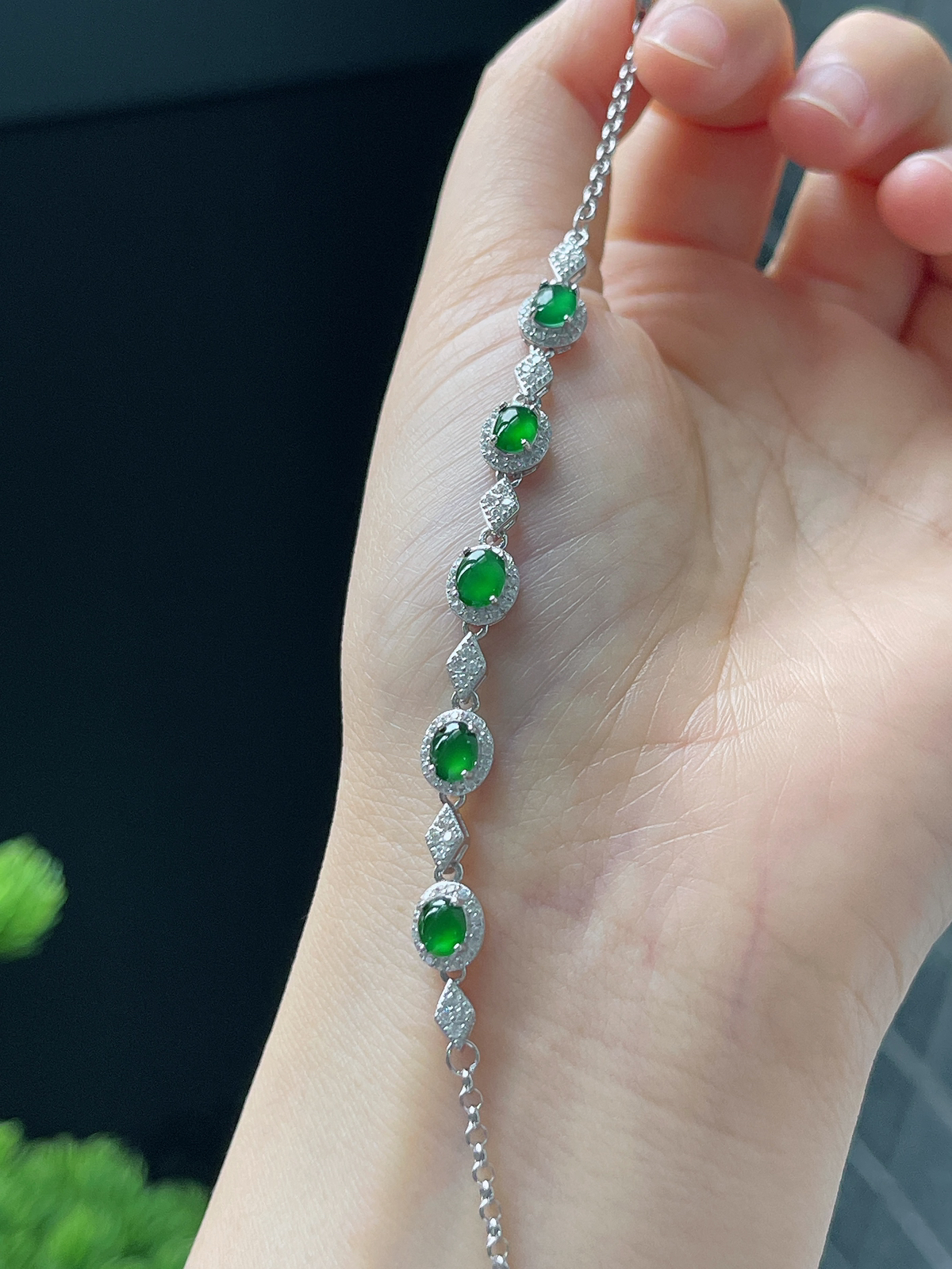 s925银 翡翠手链