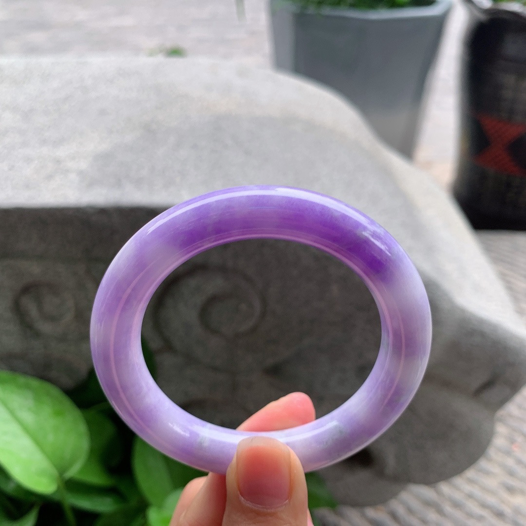 圈口 54.5-10.6【浓紫圆条手镯】圆条54 55可戴