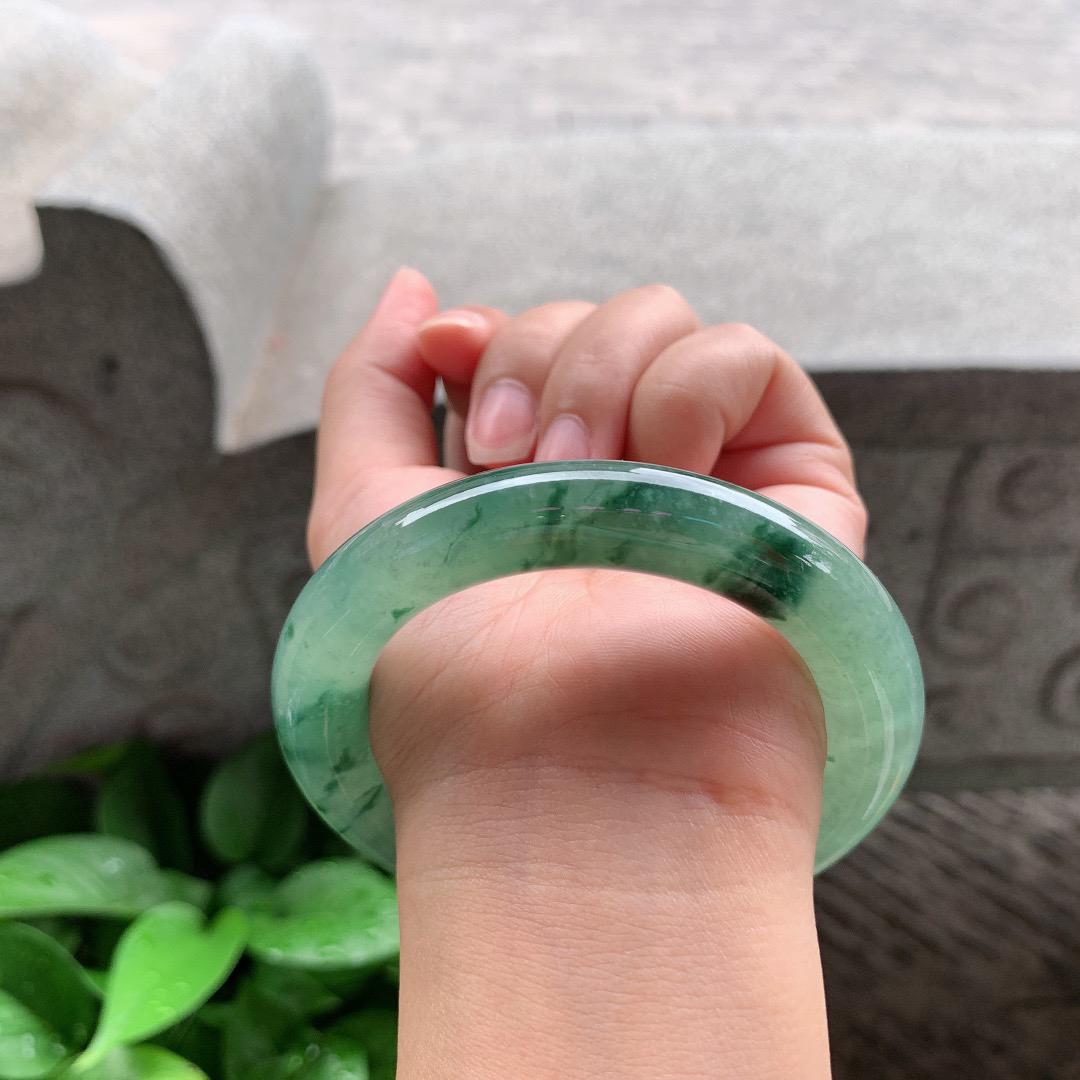 圈口55.8-11.5 【飘花圆条手镯】圆条55 56可戴