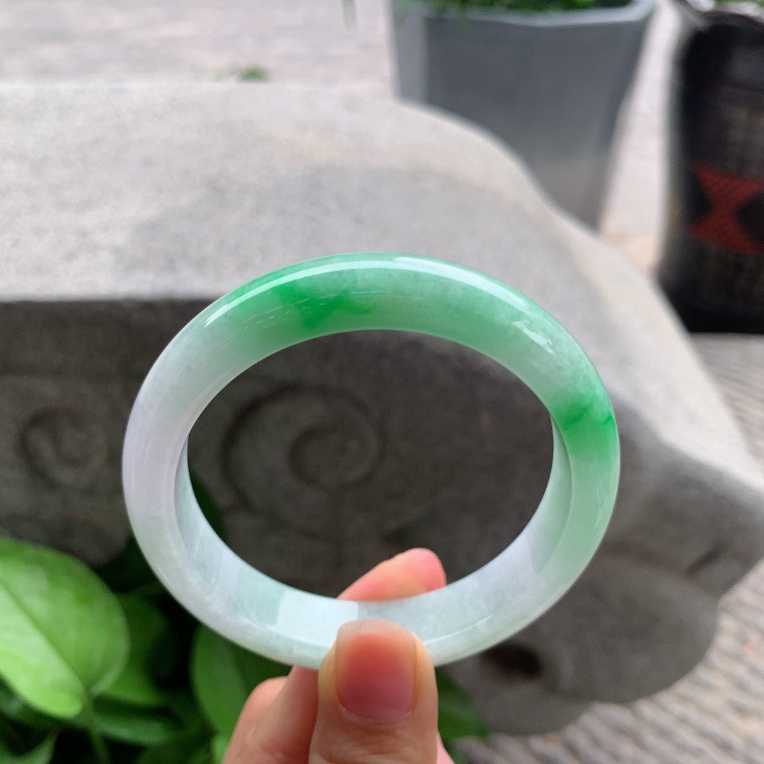 圈口 57-12.5-8.2【阳绿正圈手镯】正圈57 58可戴