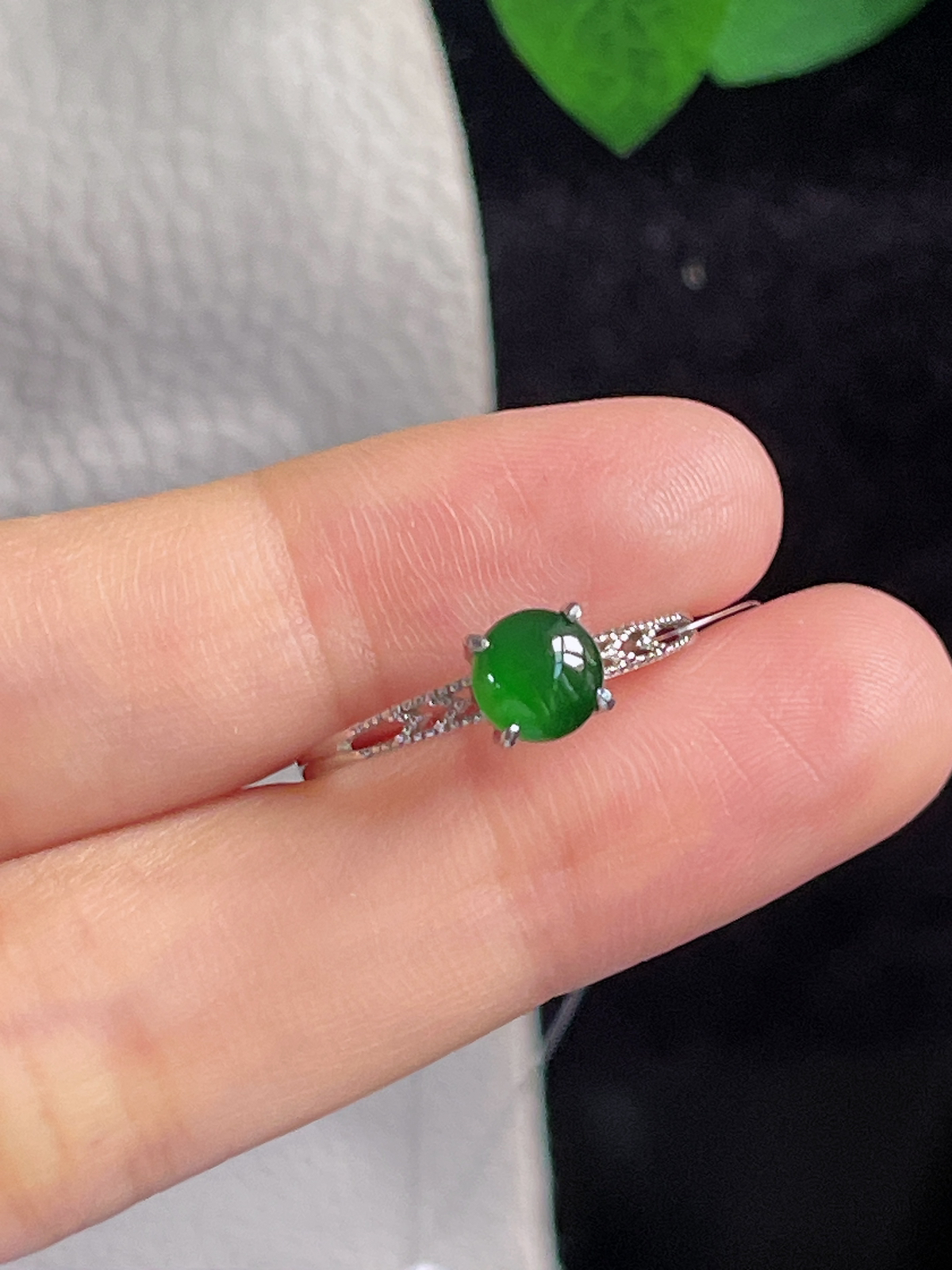 s925银 翡翠戒指