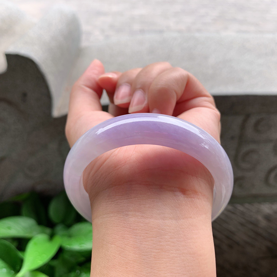 圈口 57-14-7.7【粉紫正圈手镯】正圈57 58可戴