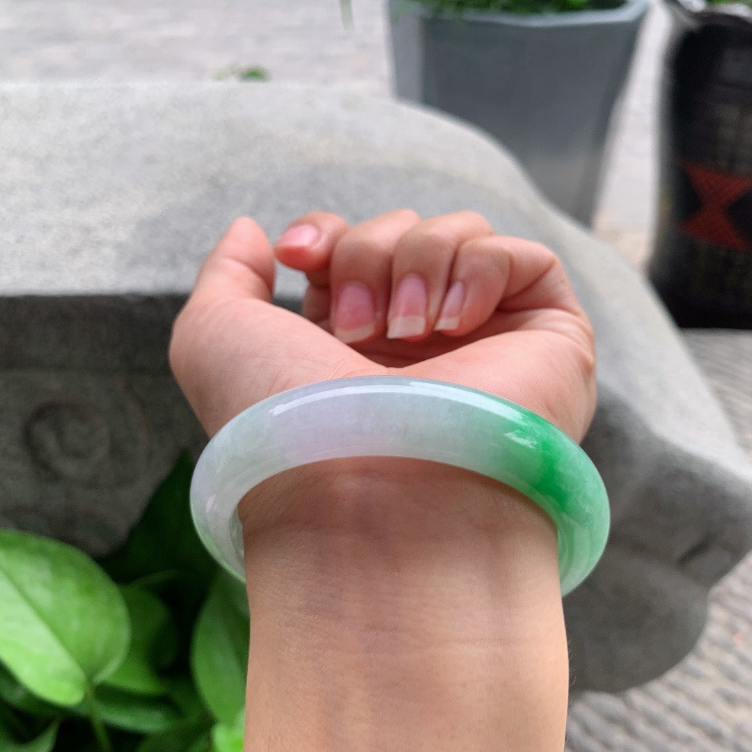 圈口 57-12.5-8.2【阳绿正圈手镯】正圈57 58可戴
