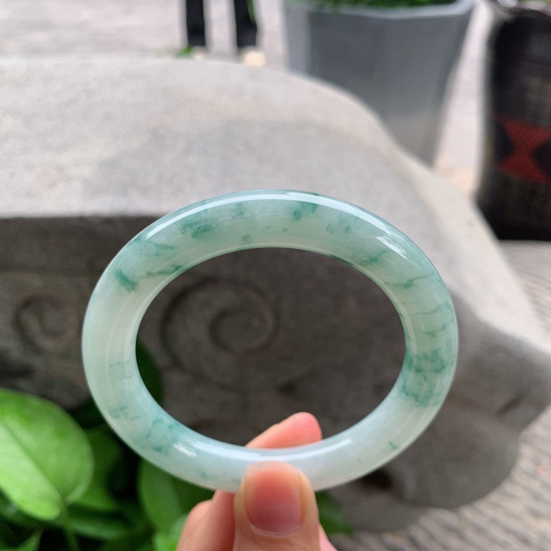 圈口56.4-10.6 【飘花圆条手镯】圆条56 57可戴