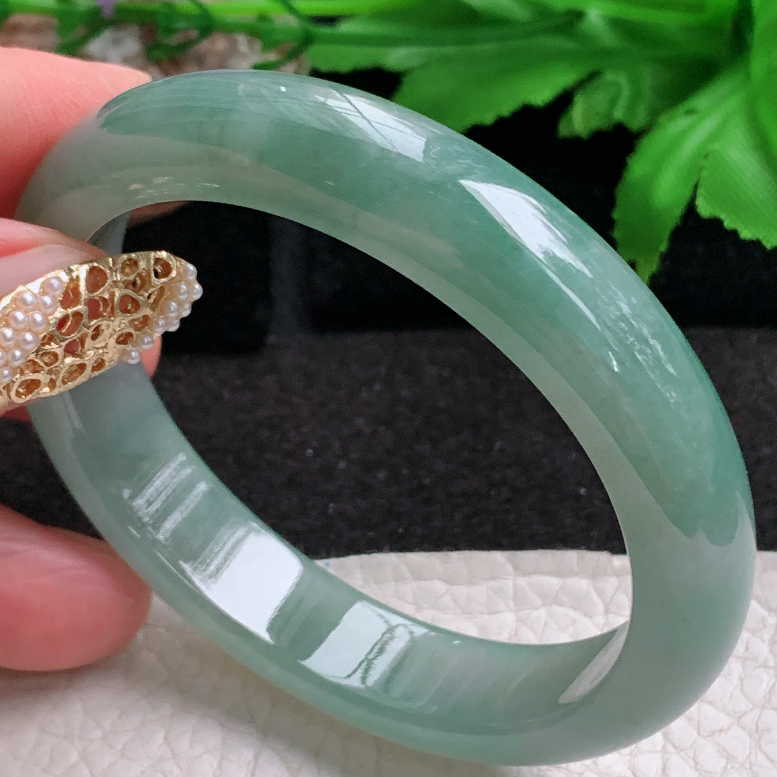ee实拍53.6*50*12*7.4贵妃镯 天然缅甸翡翠a货手镯冰油蛋形玉镯子