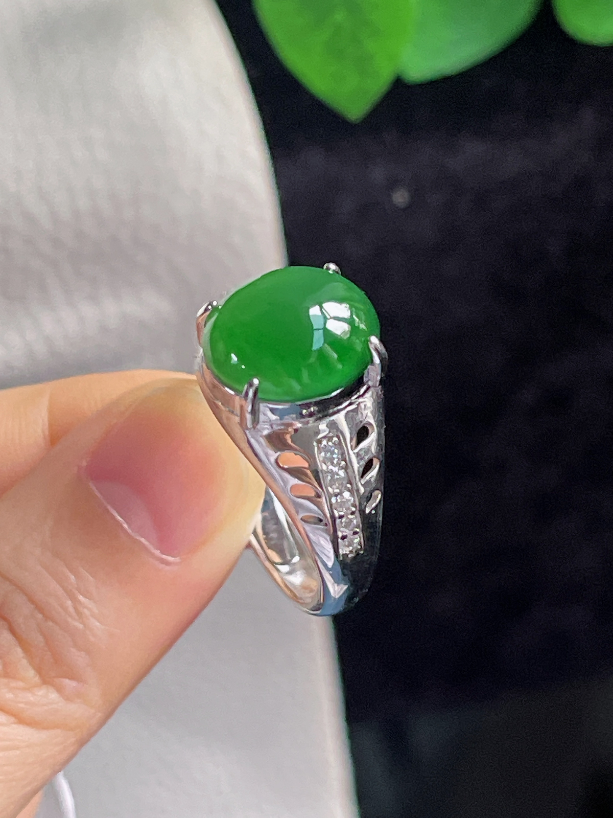 s925银 翡翠戒指