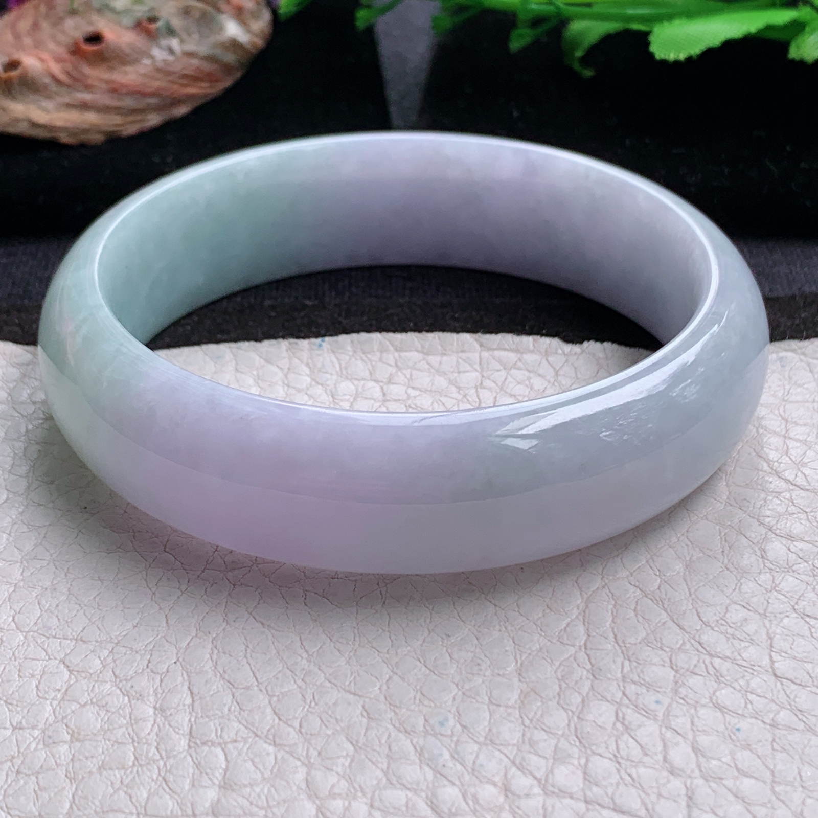 js大圈口62*17.6*8.2轮胎镯 天然缅甸翡翠a货手镯春带彩正圈玉镯子