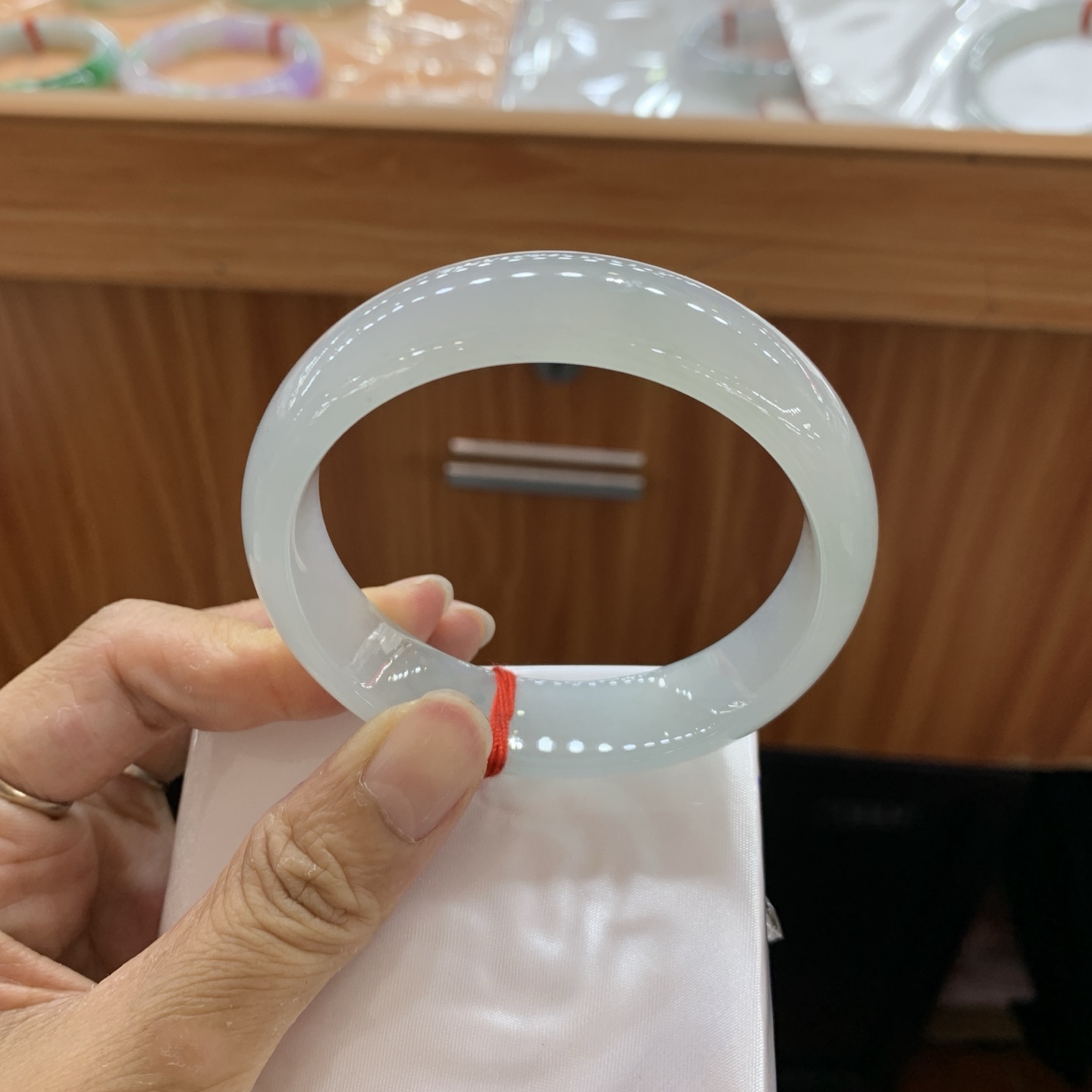 041521XY冰底色宽版翡翠手镯57.5-15.2-7.5