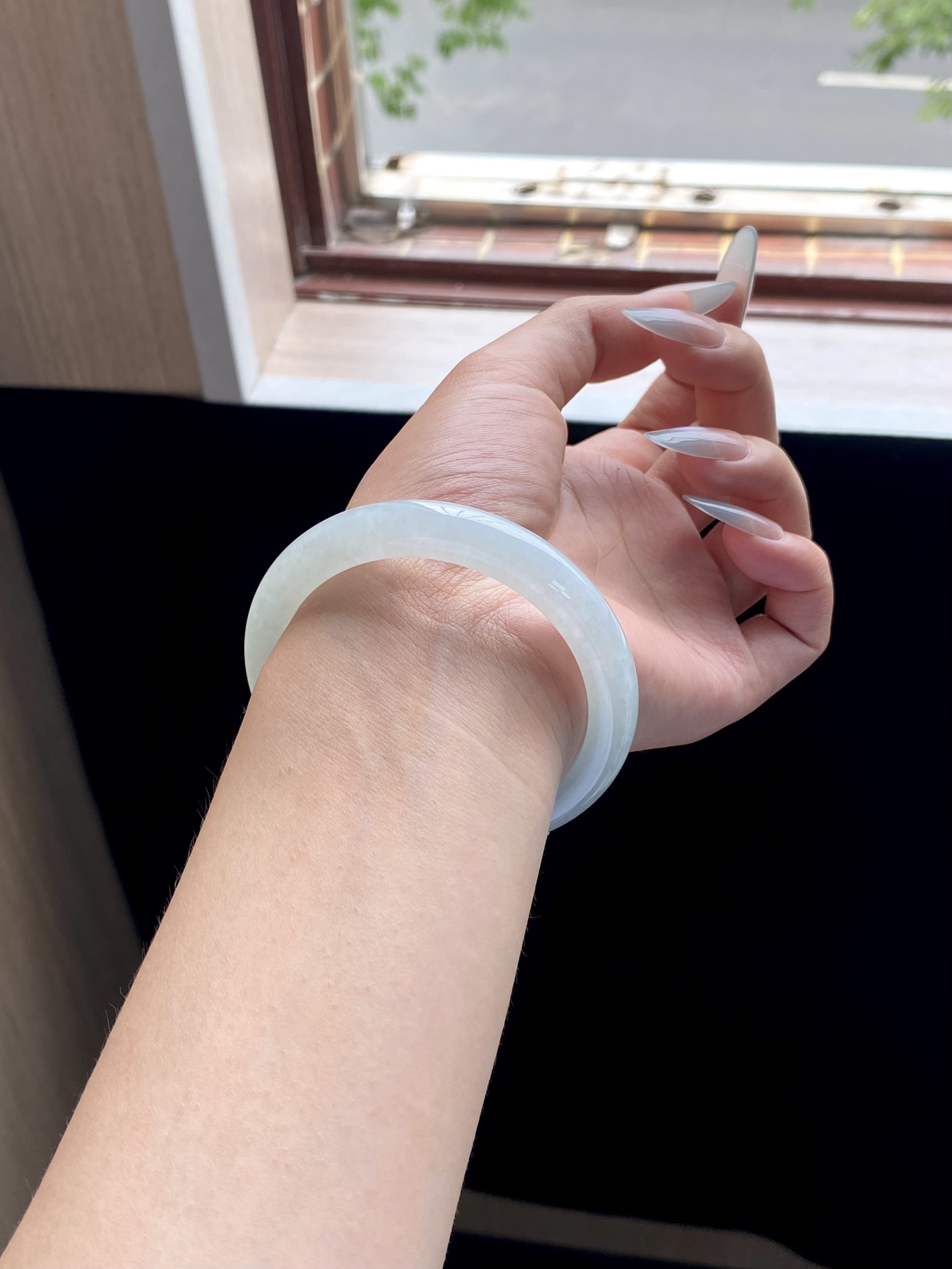 冰晴绿窄条泥鳅背正圈成品（无裂）HYC-137⭕️57-10.5-8.2