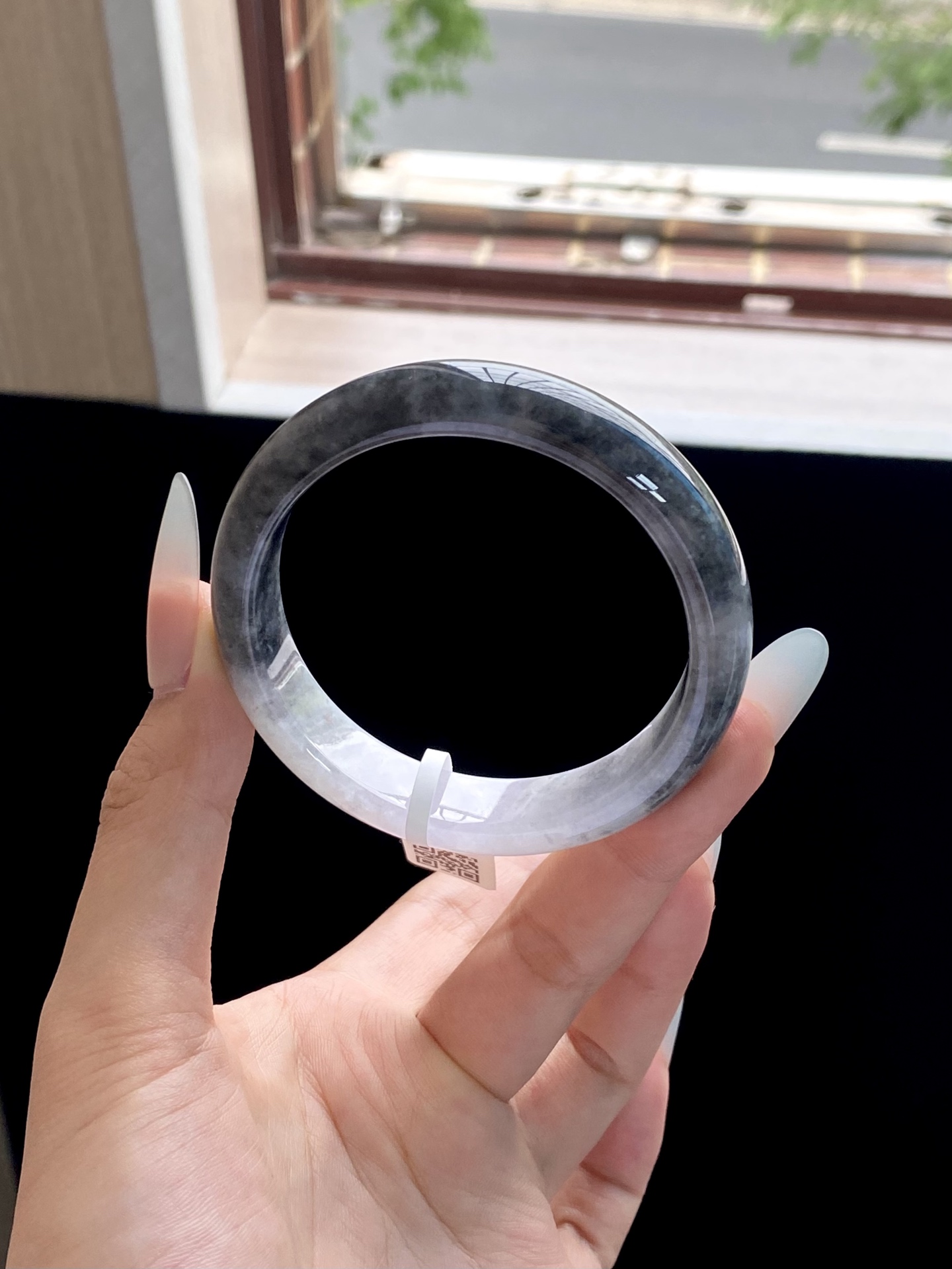 冰乌鸡半山水正圈成品（无裂）HYC-100⭕️56-13-7.8