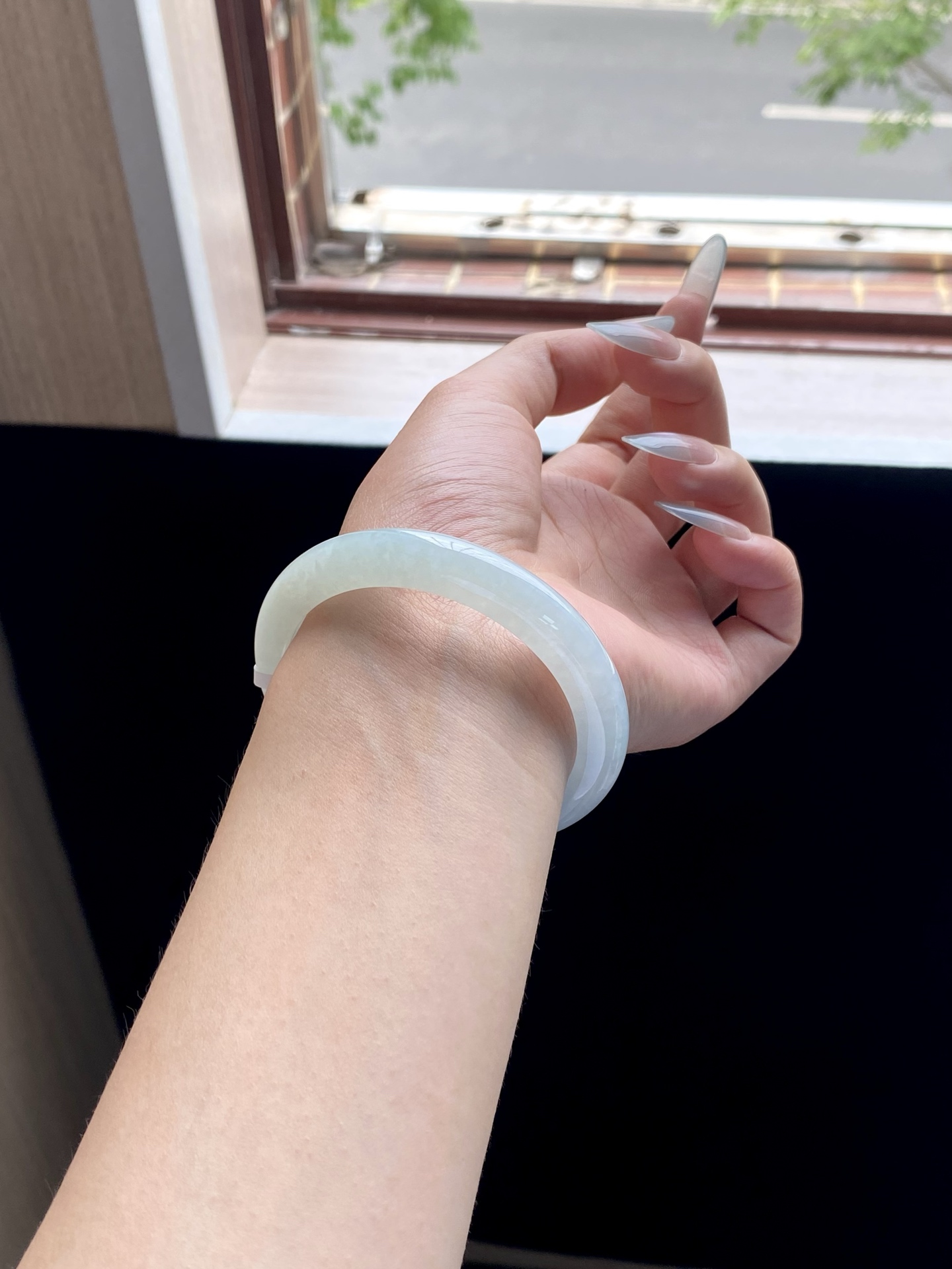 冰晴绿窄条泥鳅背正圈成品（无裂）HYC-137⭕️57-10.5-8.2