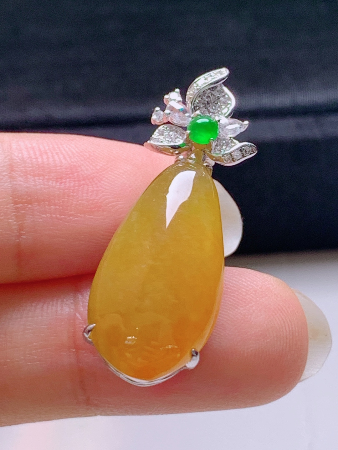 ️ 冰黄翡福瓜吊坠，无裂色正，裸石23.6-11.9-5.632.4-10.8