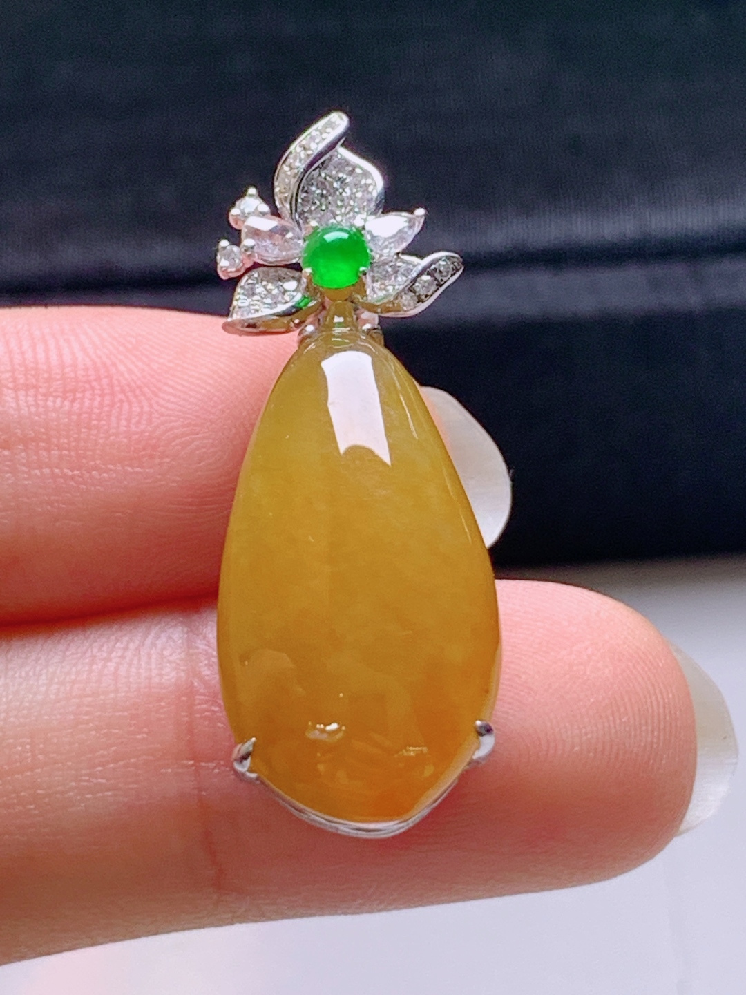 ️ 冰黄翡福瓜吊坠，无裂色正，裸石23.6-11.9-5.632.4-10.8