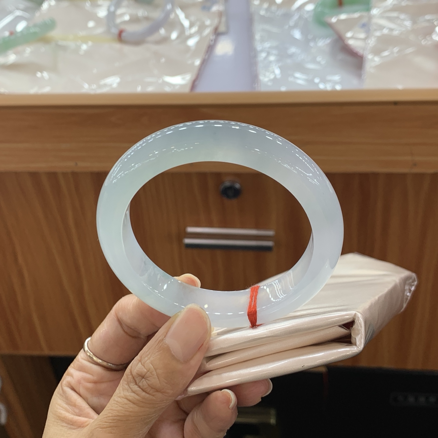 041647LL冰胶蓝正圈翡翠手镯59.3-12.6-9.3