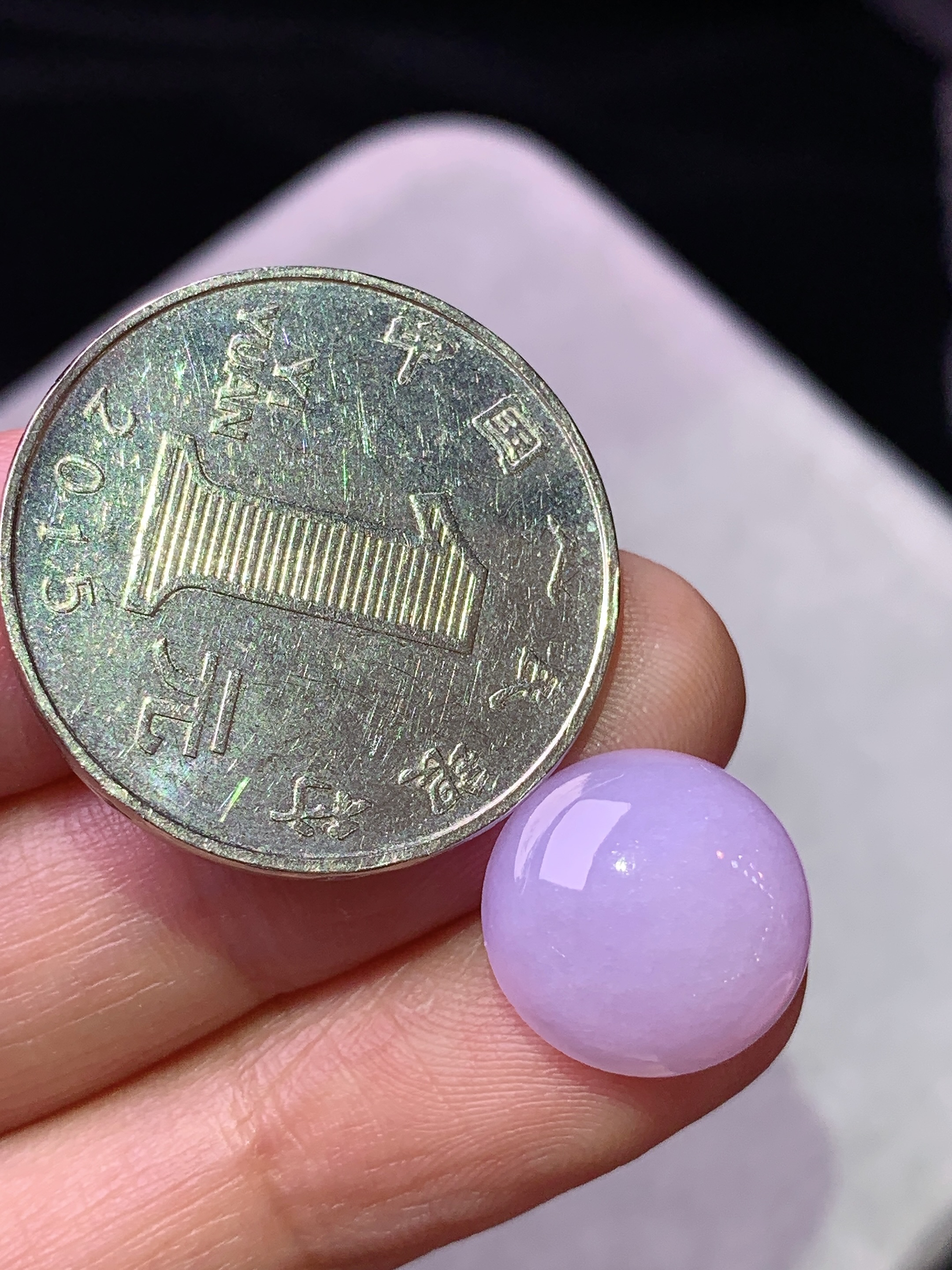 镶嵌款 紫罗兰蛋面吊坠 玉质细腻 色泽艳丽清新 水润亮眼 整体尺寸13*5.6m2