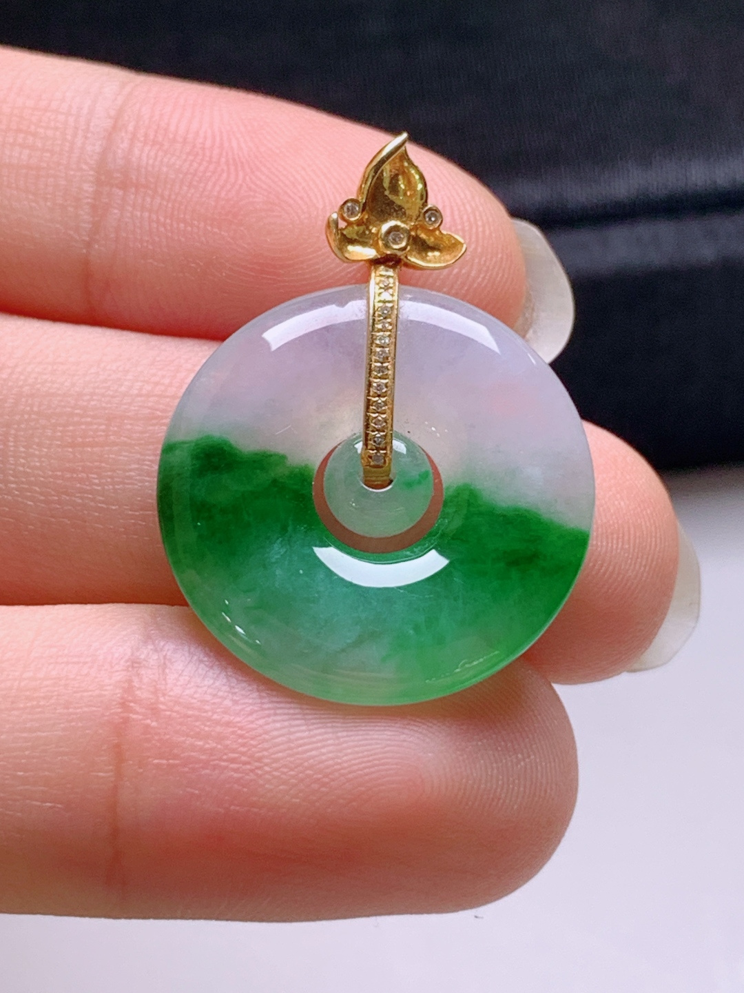 ️ 冰种绿子母扣吊坠，无裂翠色水润，裸石20.9-3.627.7