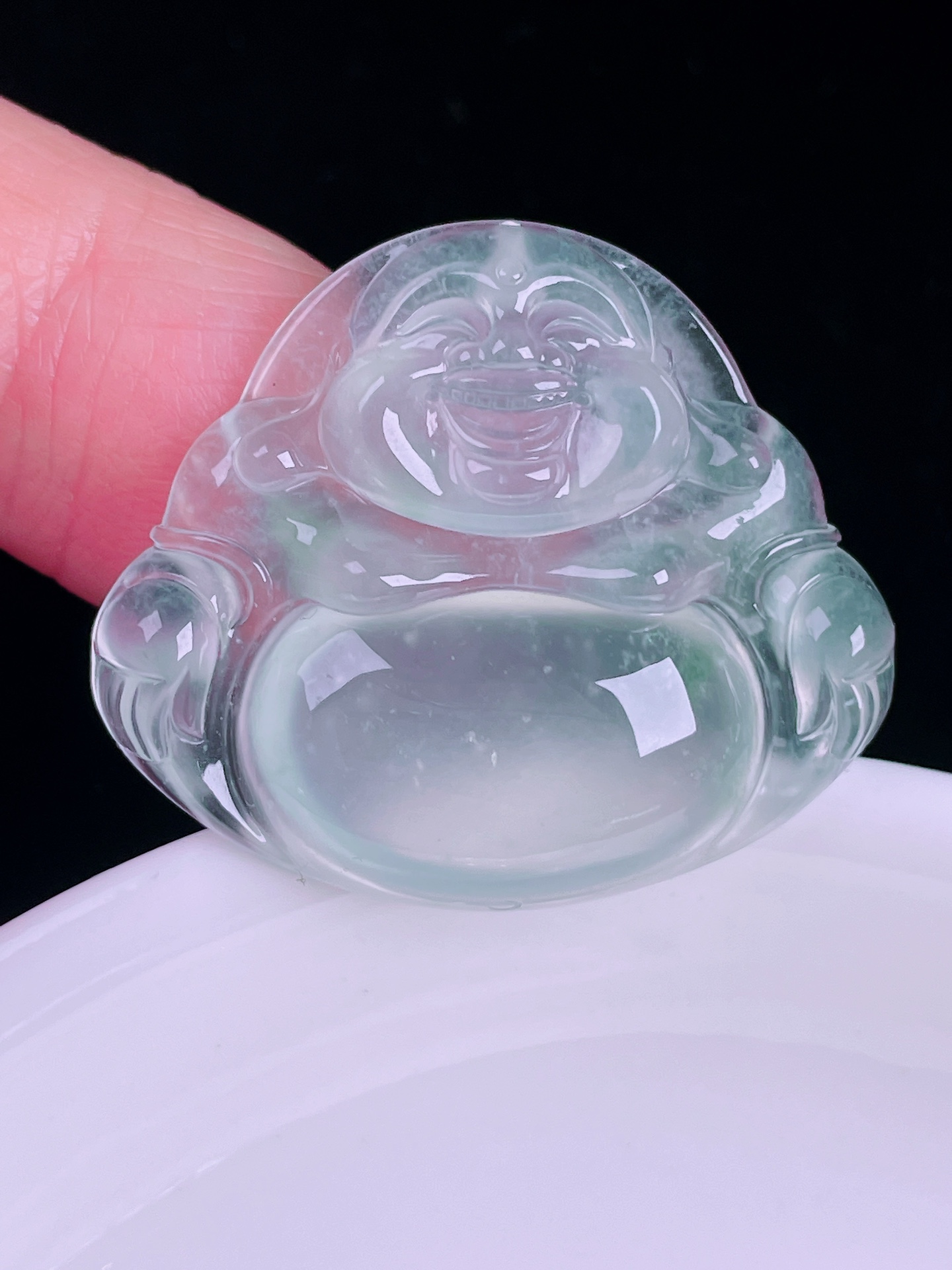 ️高冰佛公，老种起光，细底通透，尺寸：27.2/31.8/6.3mm，0417