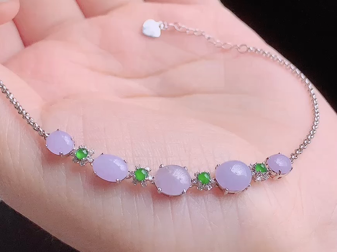 ️天然翡翠 冰种刚蛋面手链 无裂 18k金镶嵌 重金 7/6.2/3.2。