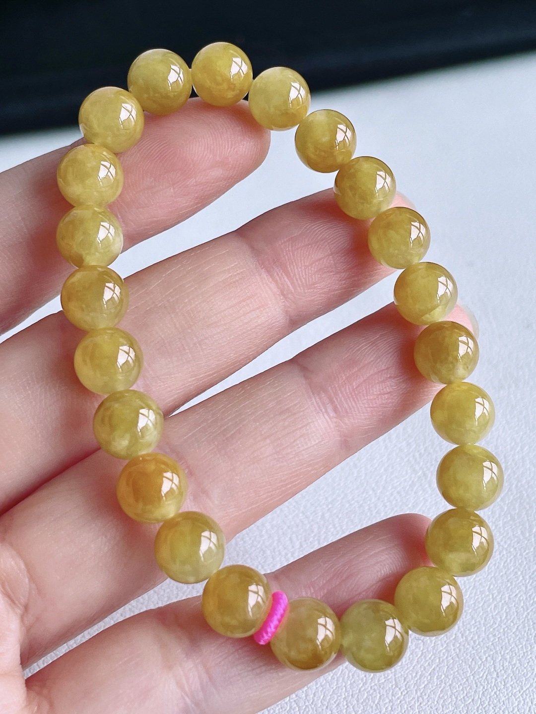 冰黄翡手串圆珠珠子手串，性比高，8mm，21克