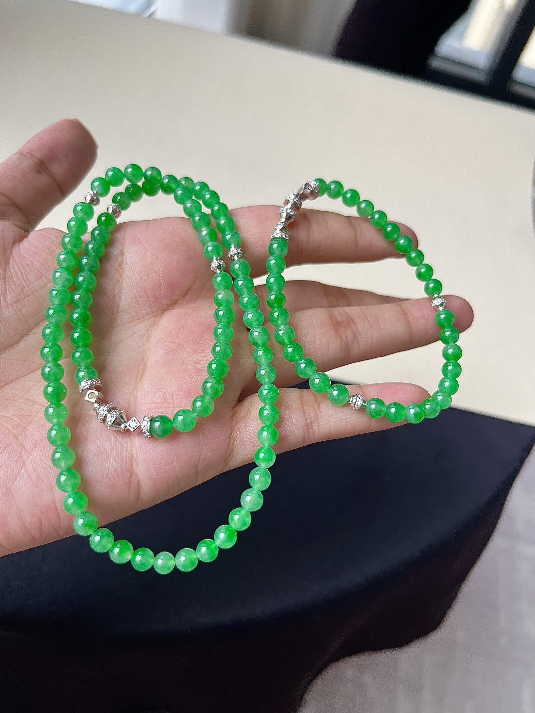 ️【珠子手串一对】种老细腻，色阳浓郁起胶，尺寸：5.2，4.6，b1416