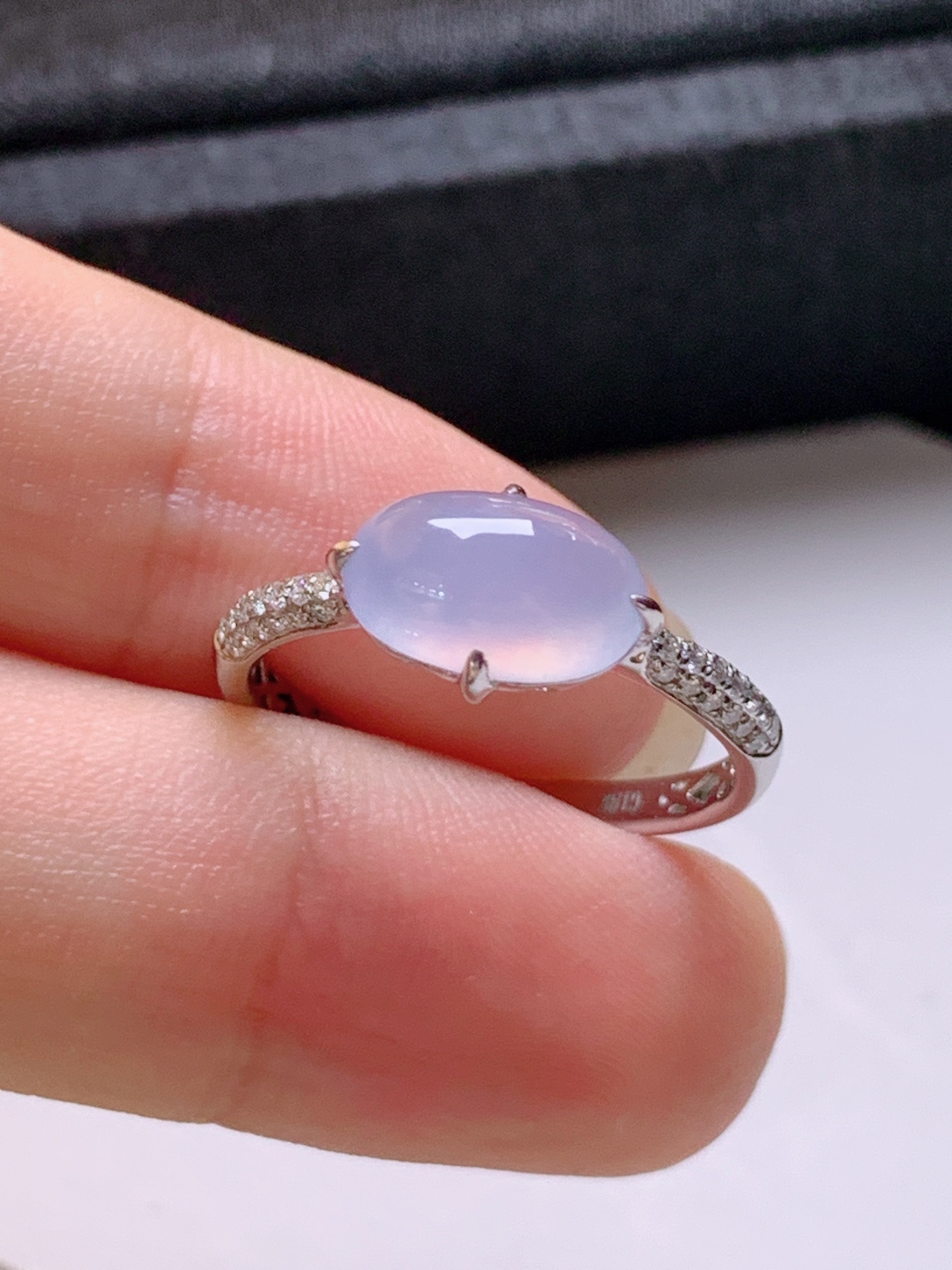 ️ 蛋面戒指，无裂色正，裸石9.6-6.2-4.2，圈口14