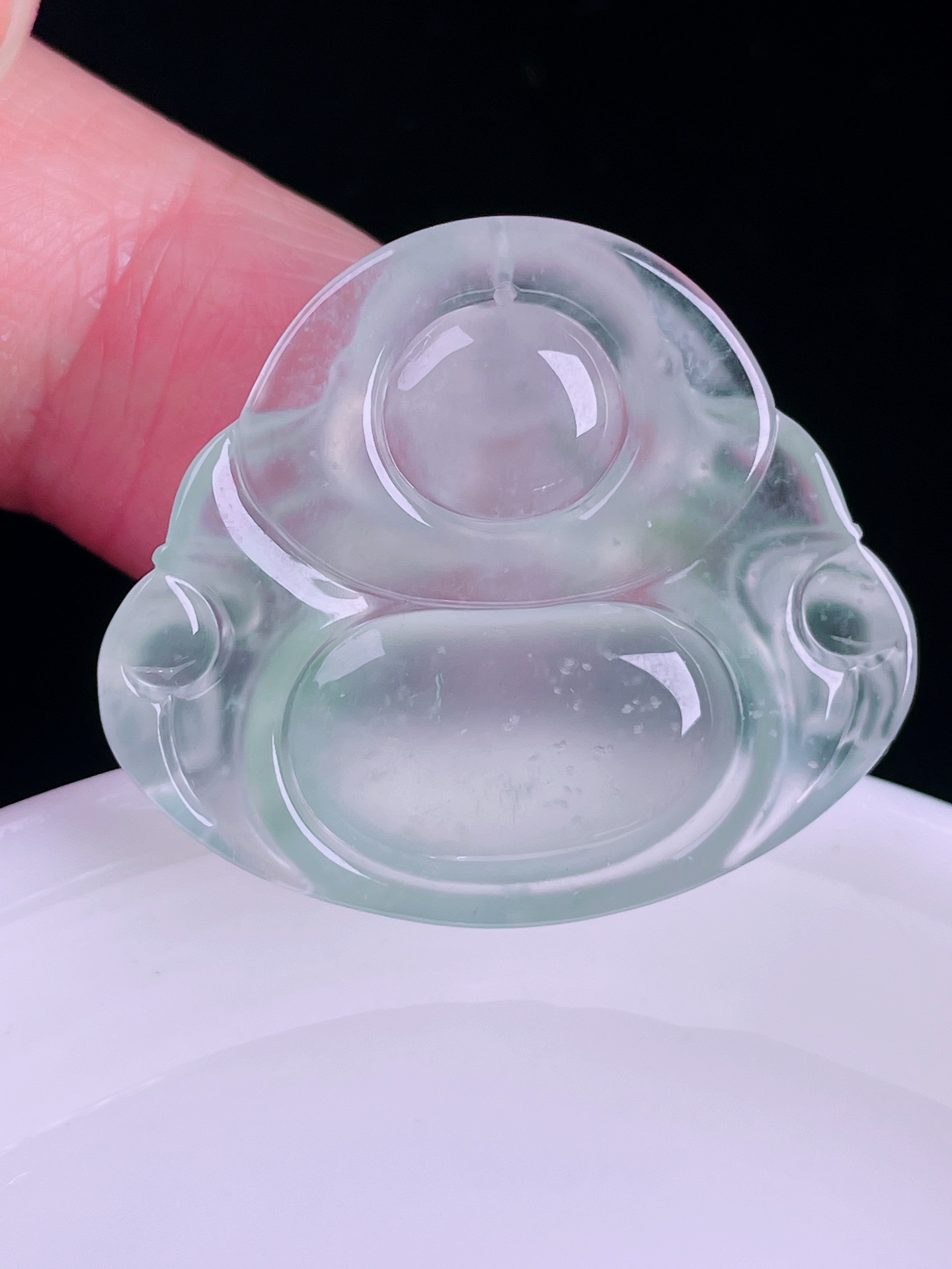 ️高冰佛公，老种起光，细底通透，尺寸：27.2/31.8/6.3mm，0417