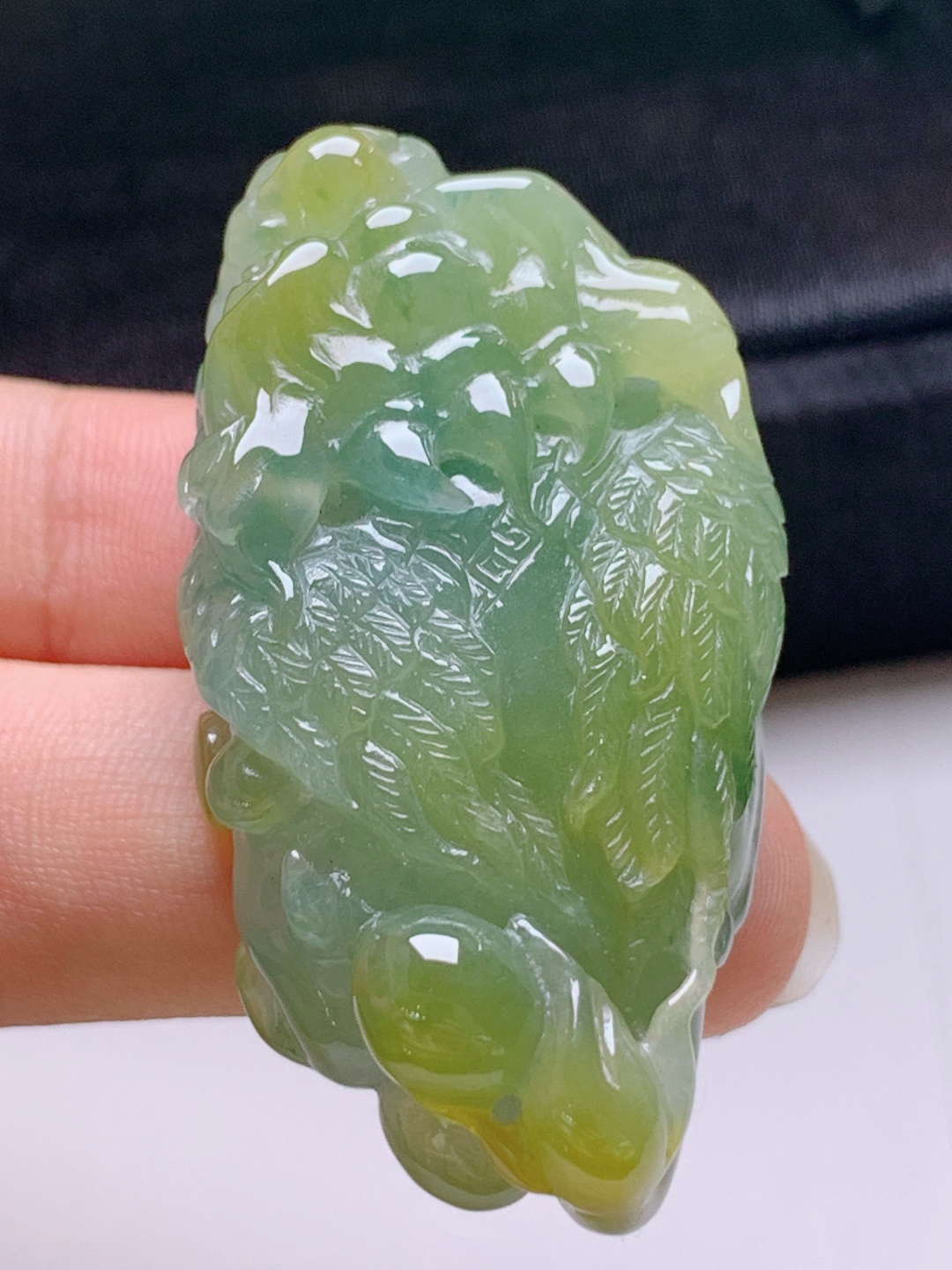 ️ 冰黄翡貔貅，无裂色正厚装，裸石47.7-24.9-15.1