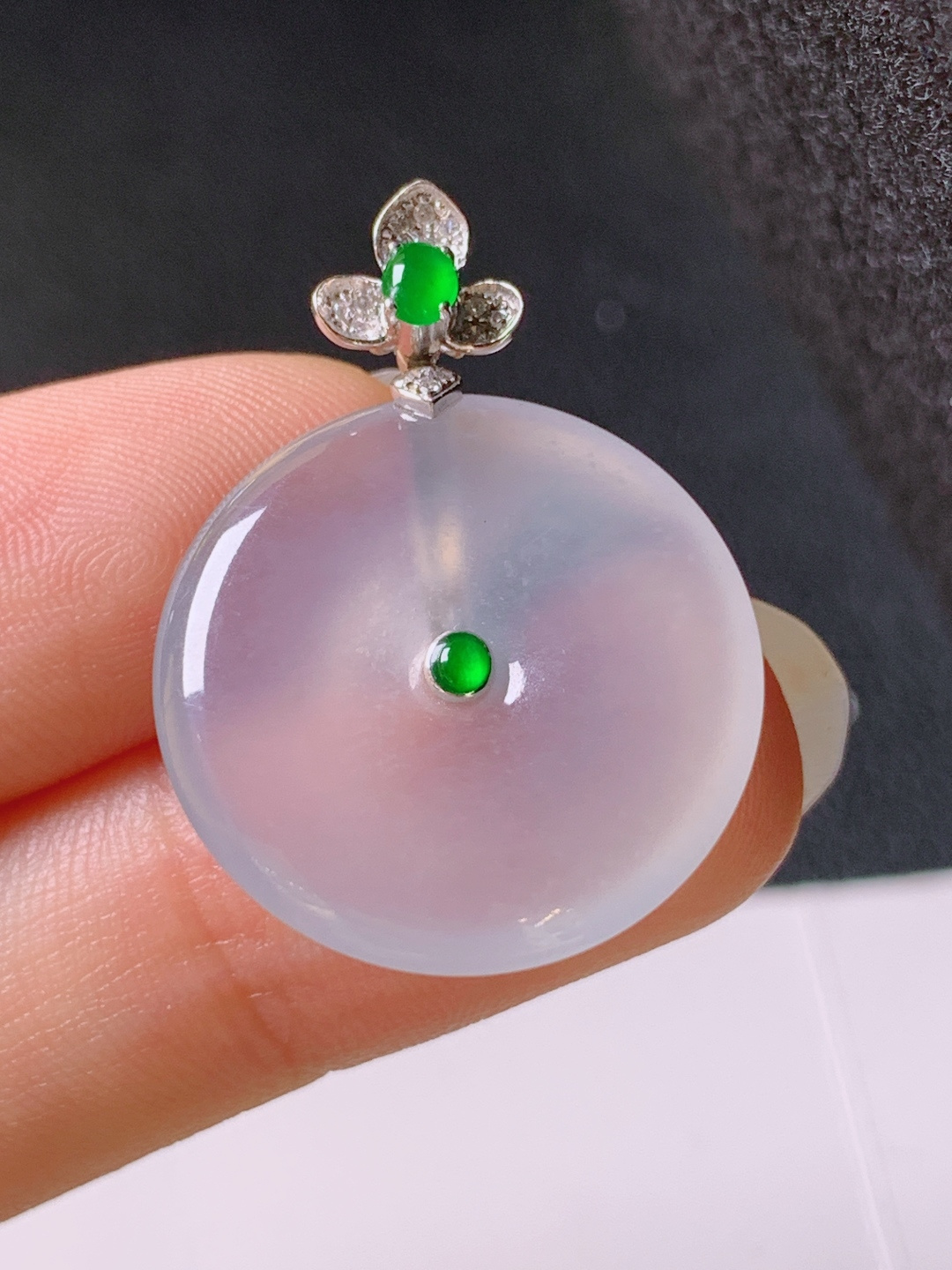 ️ 冰种平安扣吊坠，无裂通透细腻，裸石21.3-3.928.9