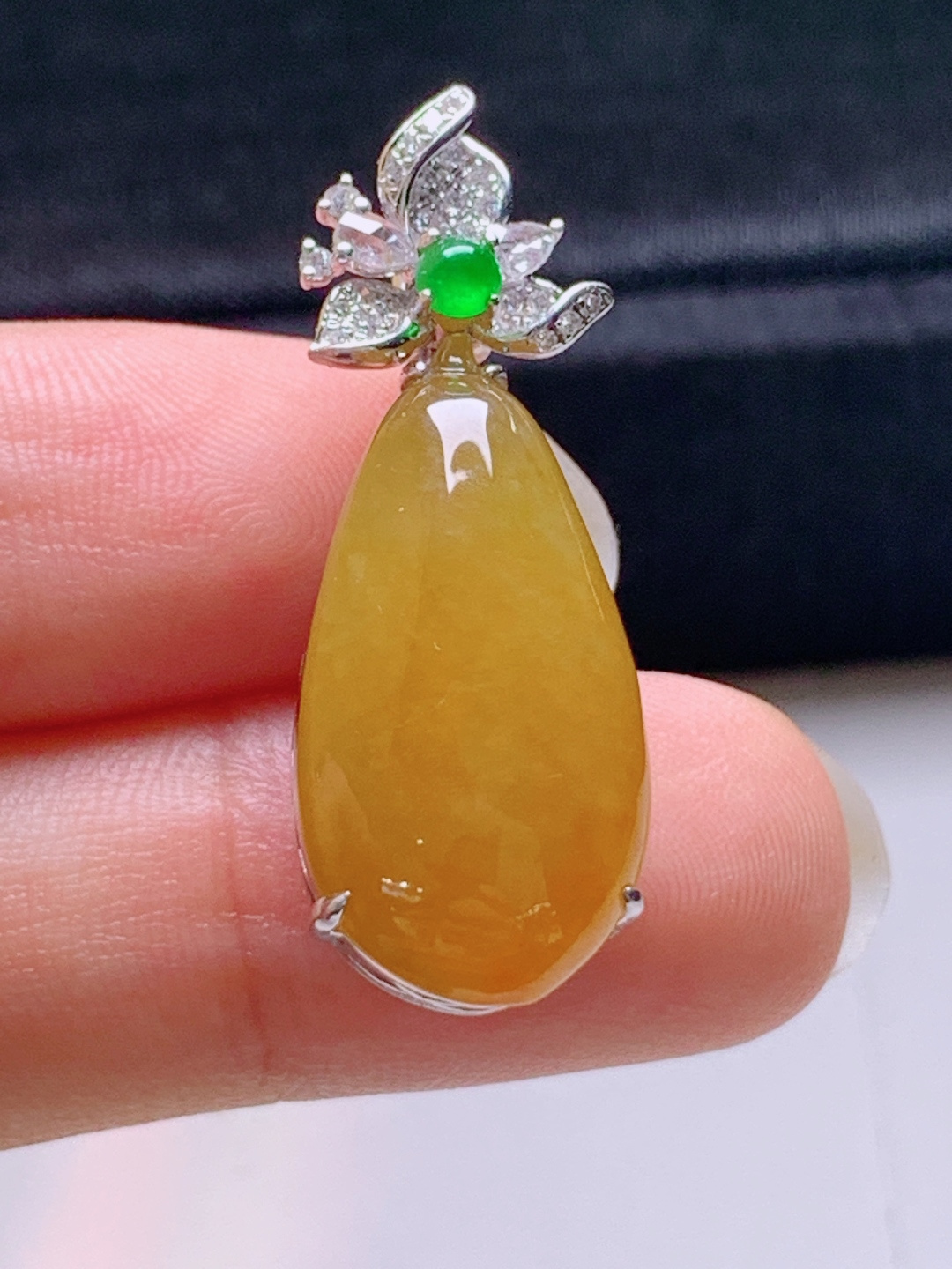 ️ 冰黄翡福瓜吊坠，无裂色正，裸石23.6-11.9-5.632.4-10.8