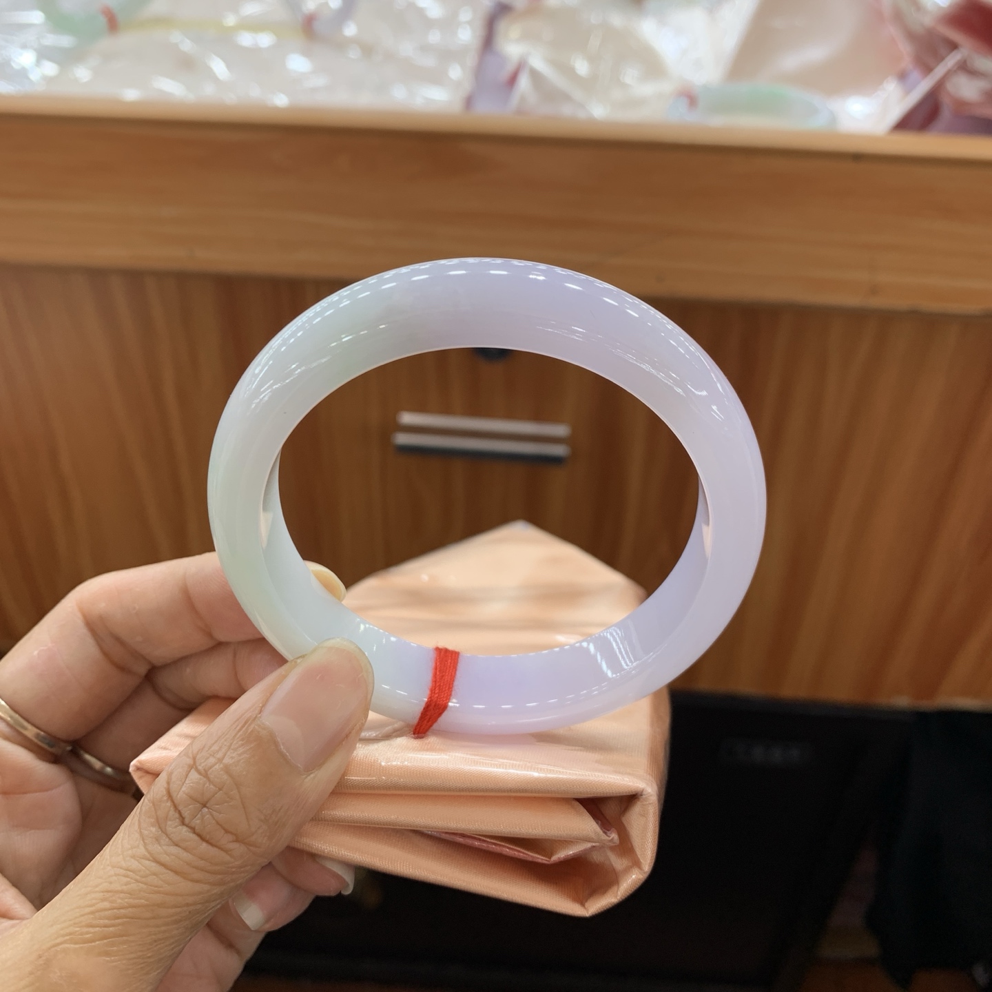 041607FN春带彩正圈大圈口翡翠手镯60.5/12.6/8.3