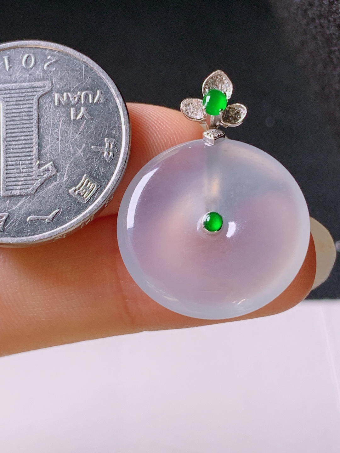 ️ 冰种平安扣吊坠，无裂通透细腻，裸石21.3-3.928.9