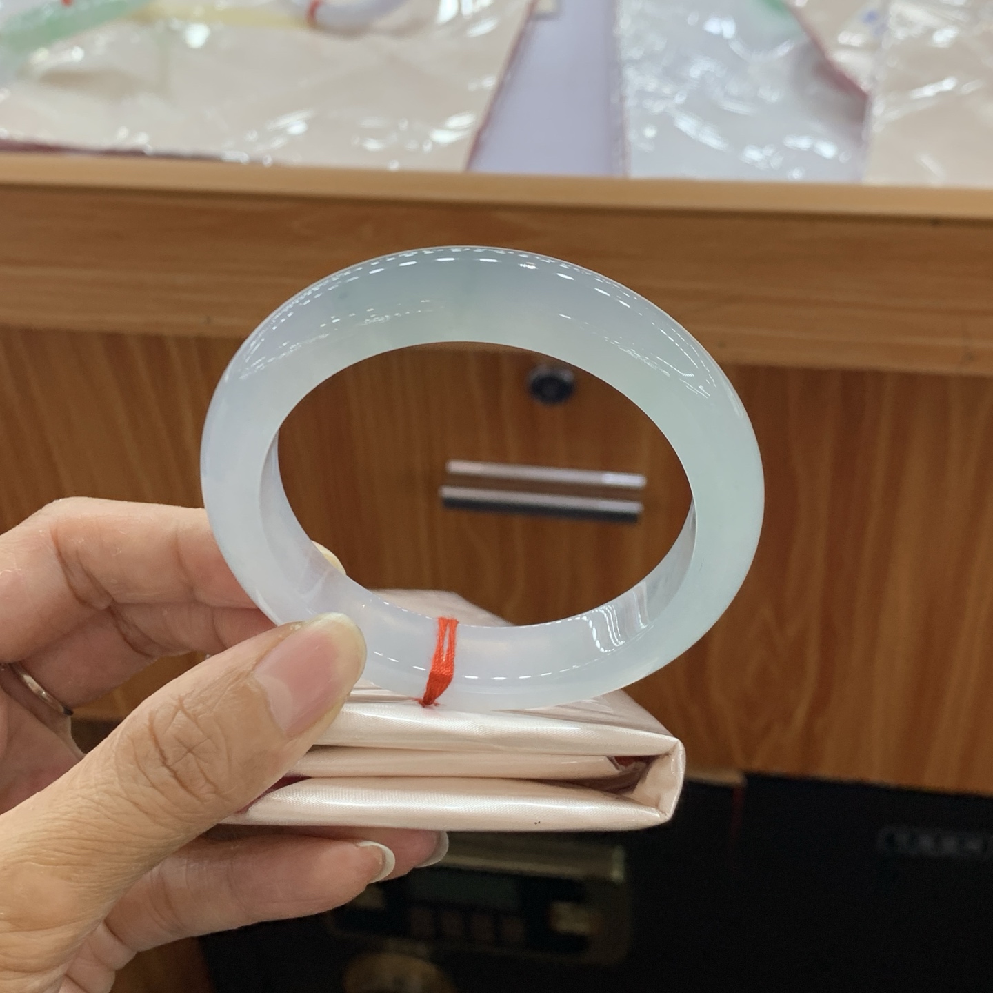 041647LL冰胶蓝正圈翡翠手镯59.3-12.6-9.3