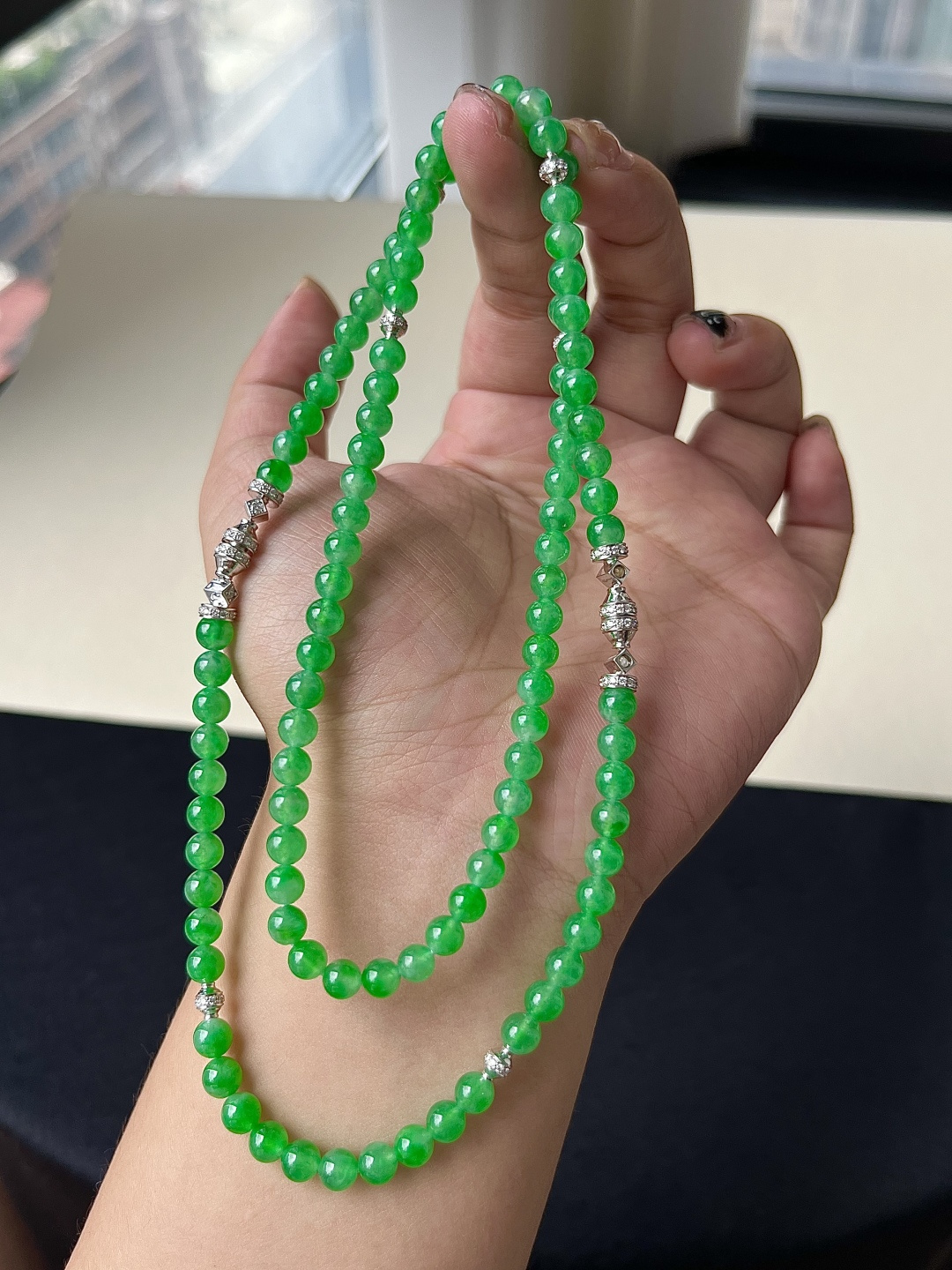 ️【珠子手串一对】种老细腻，色阳浓郁起胶，尺寸：5.2，4.6，b1416