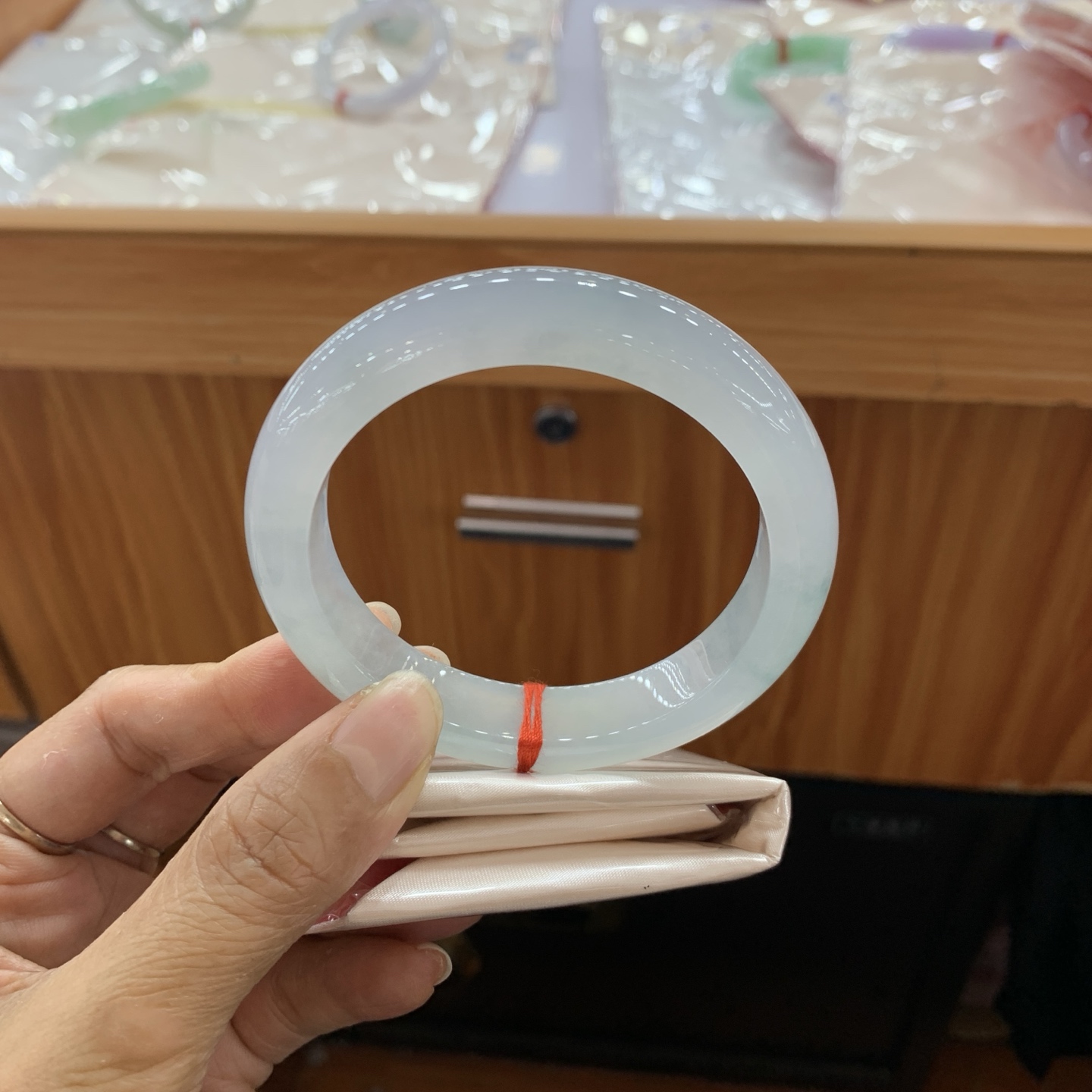 041647LL冰胶蓝正圈翡翠手镯59.3-12.6-9.3