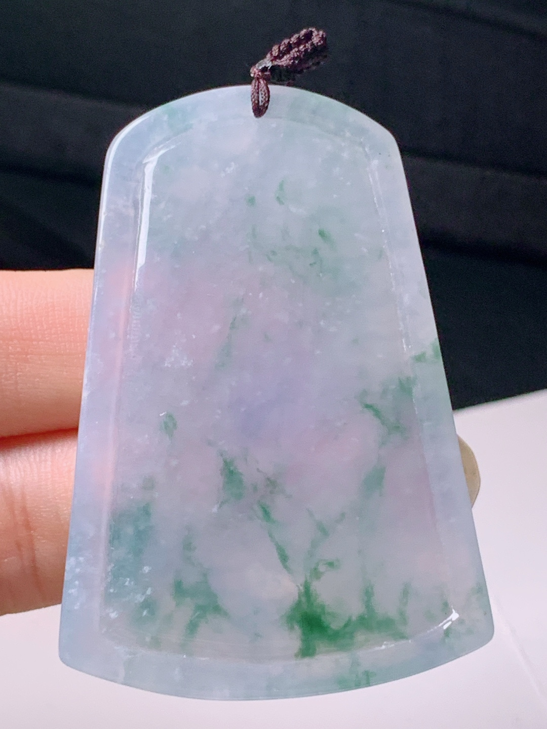 ️ 冰种飘花山水牌，无裂冰润饱满，裸石55.3-36.9-5.1