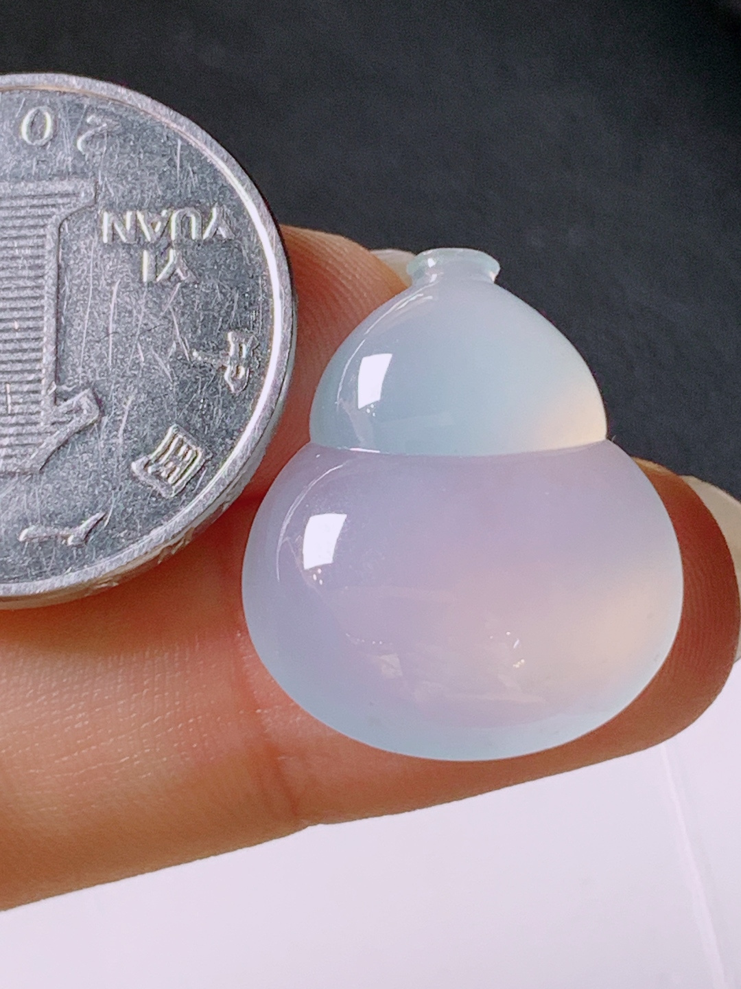 ️ 冰种葫芦，无裂冰透起胶，裸石22.9-19.1-6.4